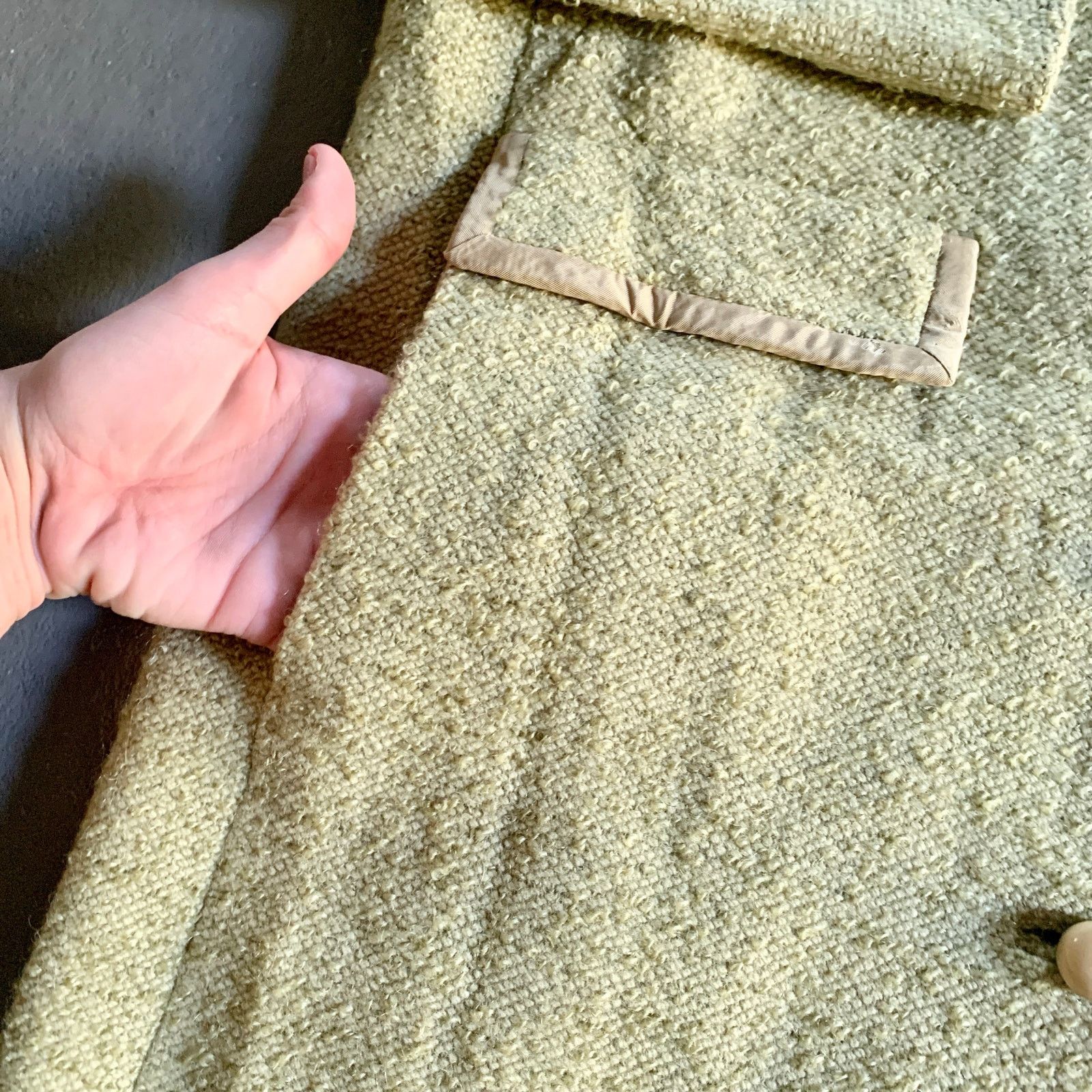 Vintage Vtg 1960s Sycamore Wool Coat Soft Green Mid Century Modern Size S / US 4 / IT 40 - 3 Thumbnail