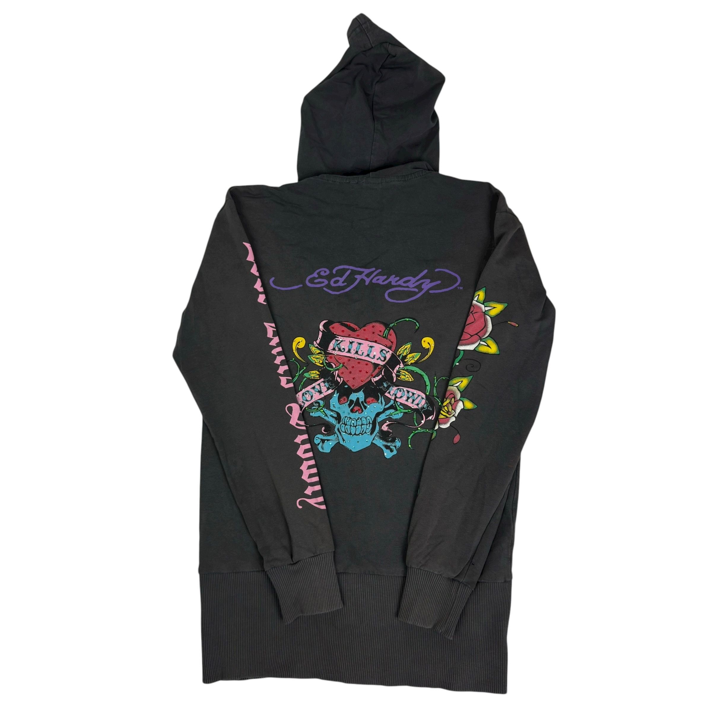 Ed Hardy Ed Hardy Women's Love Kills Slowly Floral Full Zip Hoodie L Size L / US 10 / IT 46 - 2 Thumbnail