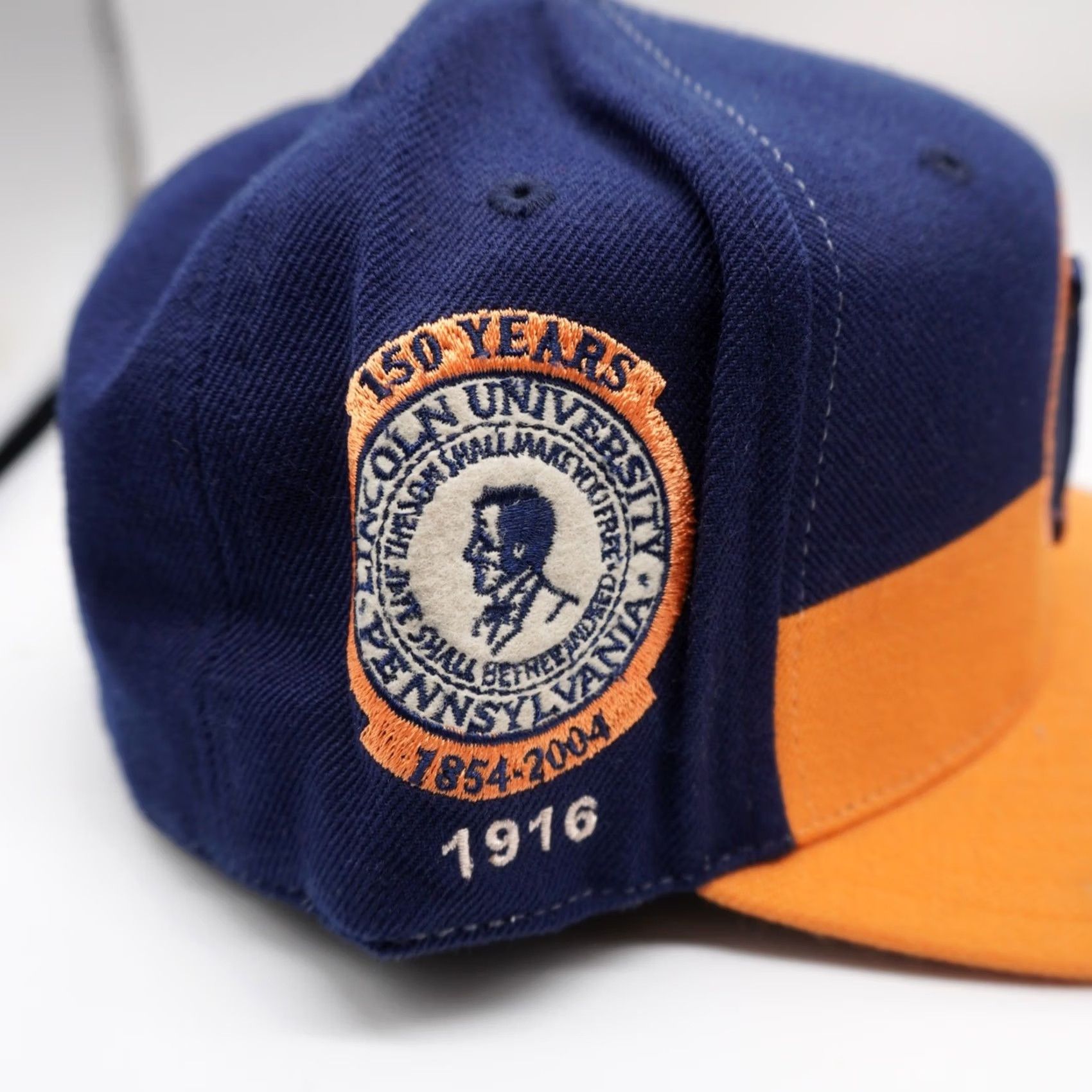 American Needle American Needle Lincoln University Hat Mens 7 5/8 Blue Orange Black Fives Fitted Size ONE SIZE - 3 Thumbnail