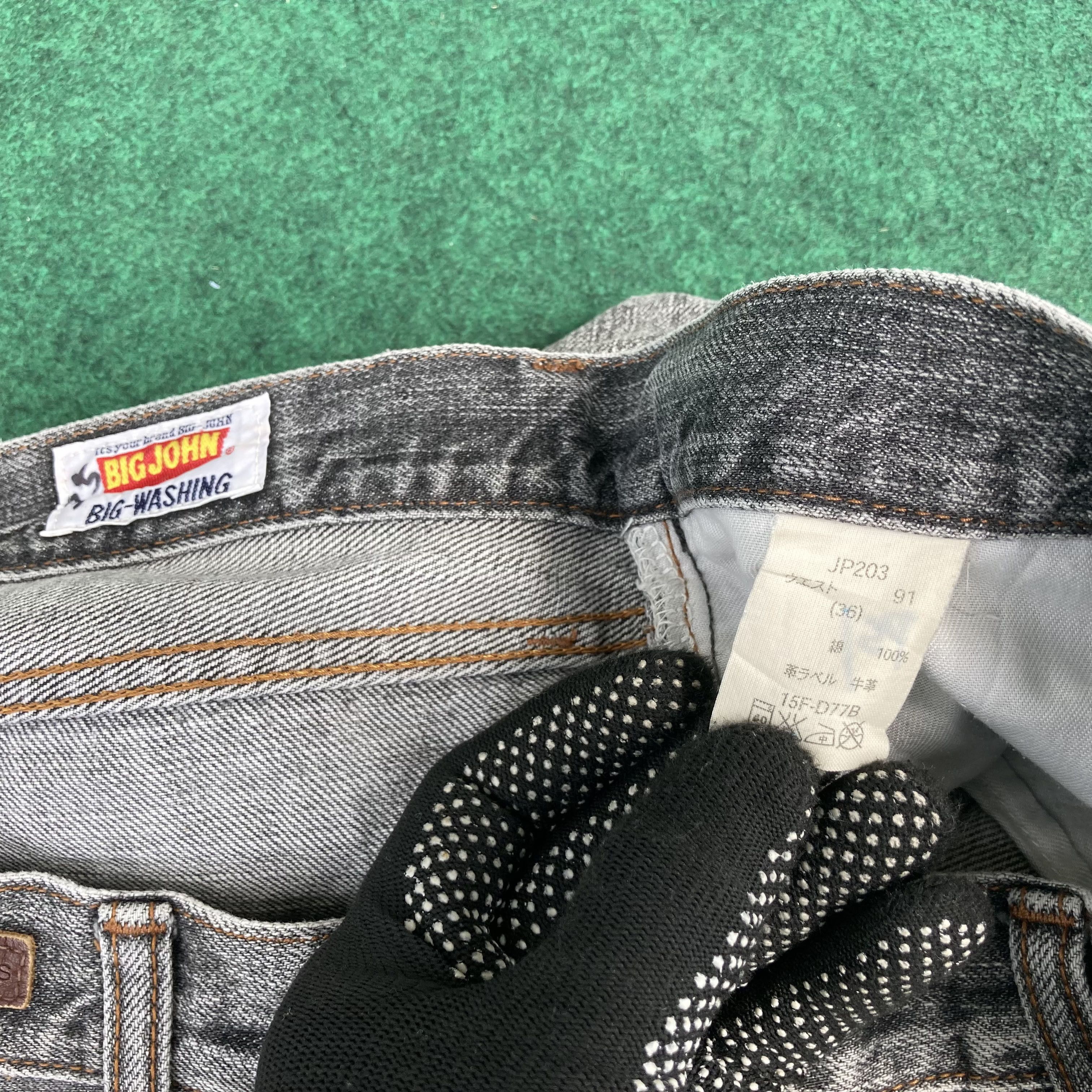Big John Vtg Big John Black Denim Flare Faded Bootcut Jeans Size US 35 - 5 Thumbnail