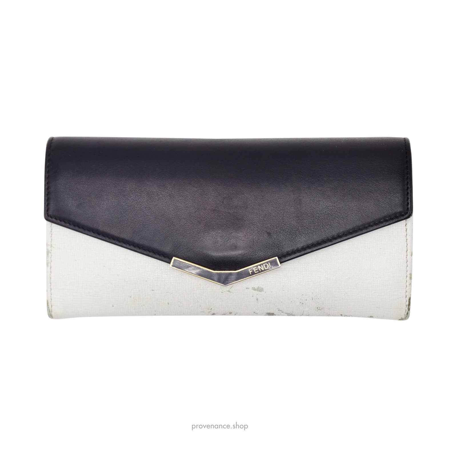 image of Fendi Long Wallet - Black Leather, Men's