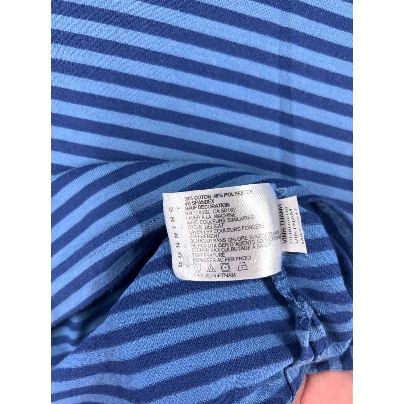 Vintage Dunning Polo Shirt Mens Blue Striped Lightweight Cotton Blend Golf Polo Shirt L Adult Blue Men’s Slim Tees Sports Size US L / EU 52-54 / 3 - 4 Thumbnail