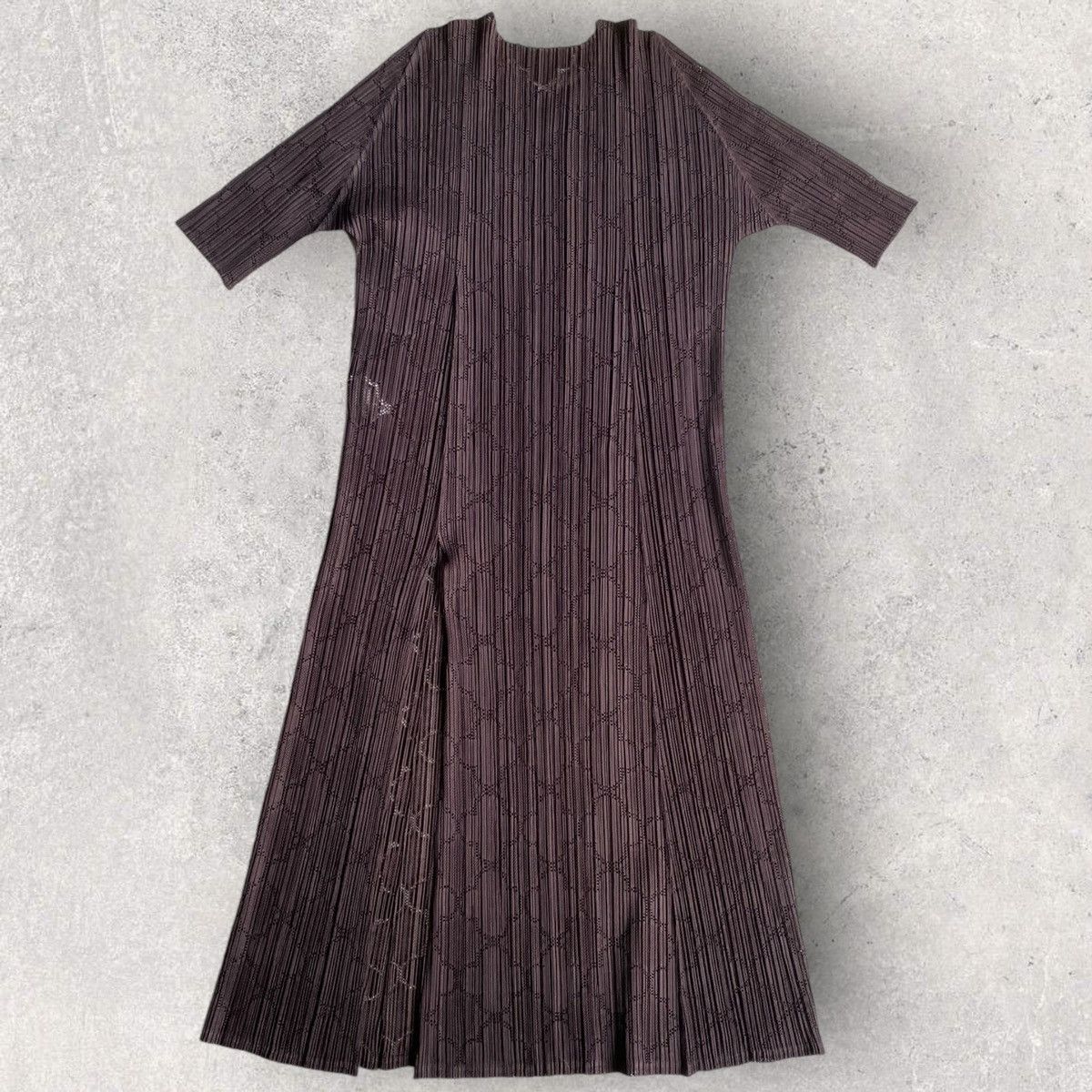 Issey Miyake Perforated Pleated Dress Size L / US 10 / IT 46 - 4 Thumbnail