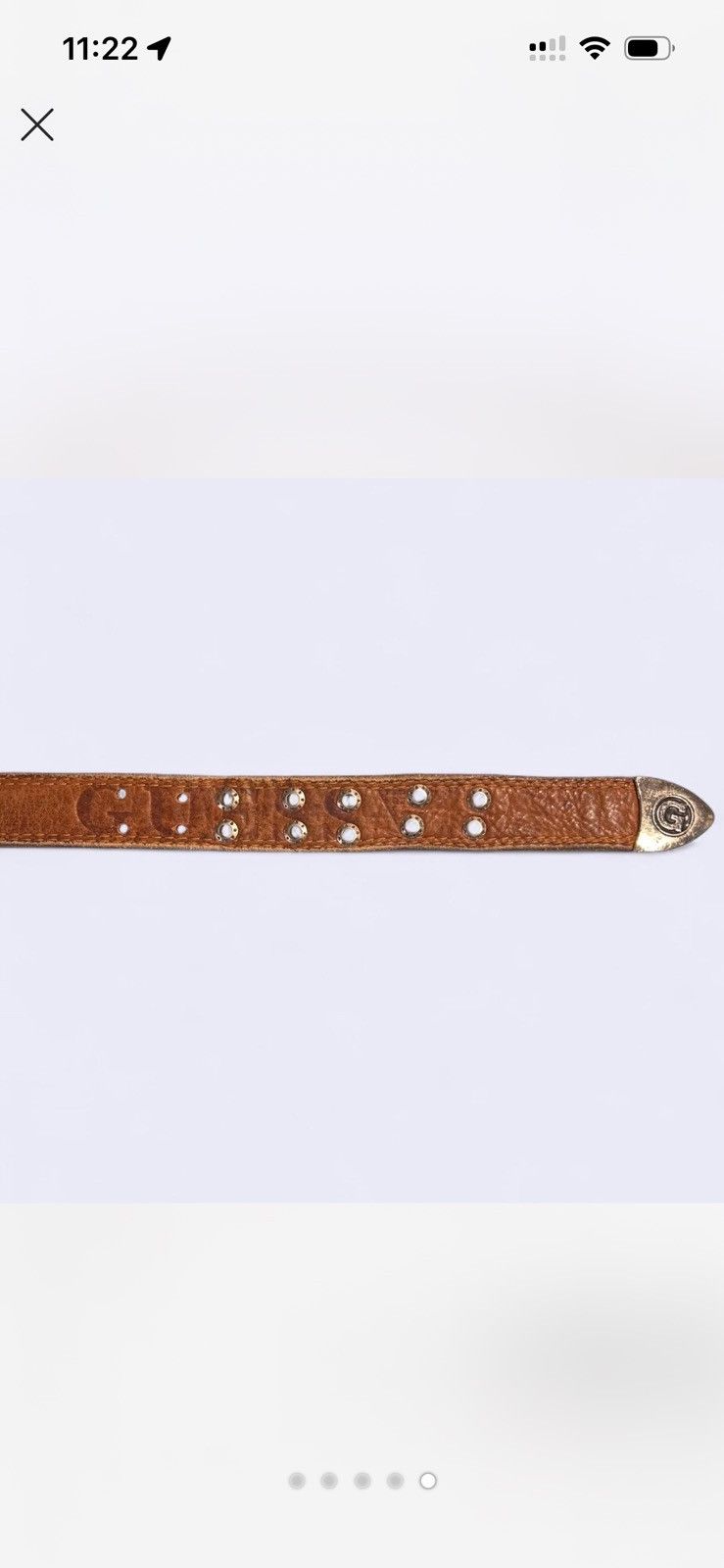 Guess Guess Western Brown Leather Belt with Silver Hardware Size 38 - 5 Thumbnail