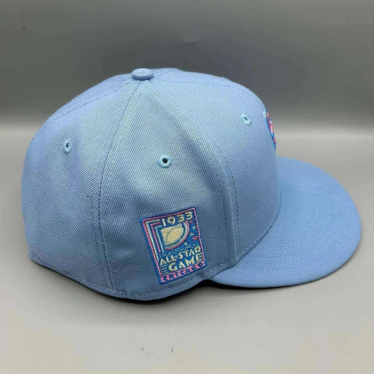 New Era Chicago White Sox Hat Men 7 3/8 Blue Embroidered MLB Fitted Size ONE SIZE - 6 Thumbnail