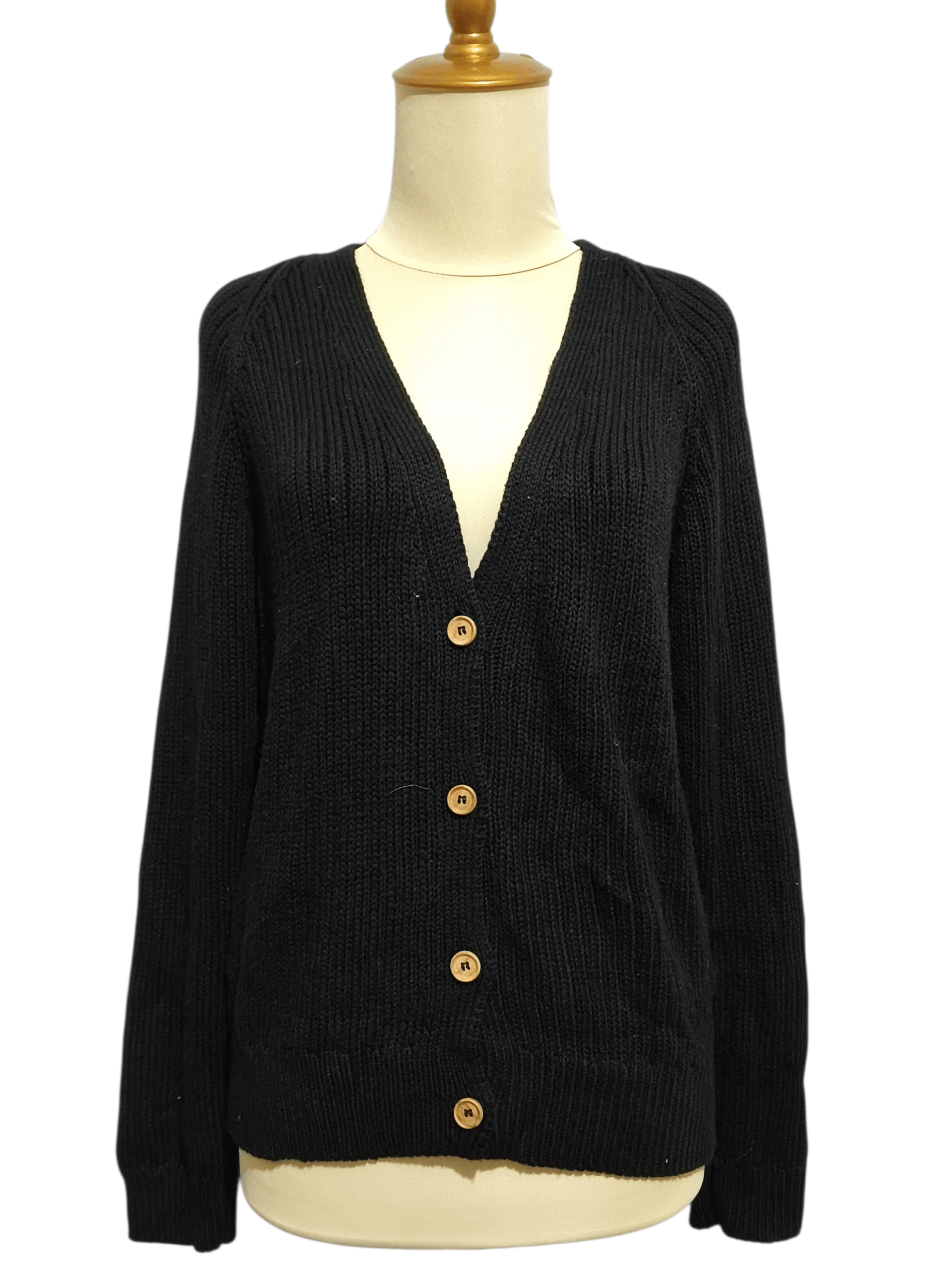 Emerson Fry 🔥Emerson Fry Low V Neck Black Organic Cardigan Size M / US 6-8 / IT 42-44 - 1 Thumbnail