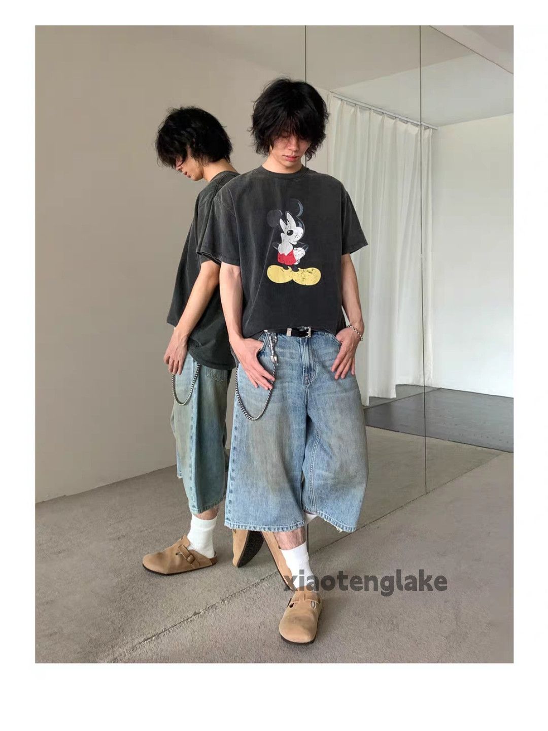 Designer × Jean × Vintage Unisex washed faded cleanfit punk grunge stain shorts Size US 36 / EU 52 - 2 Thumbnail