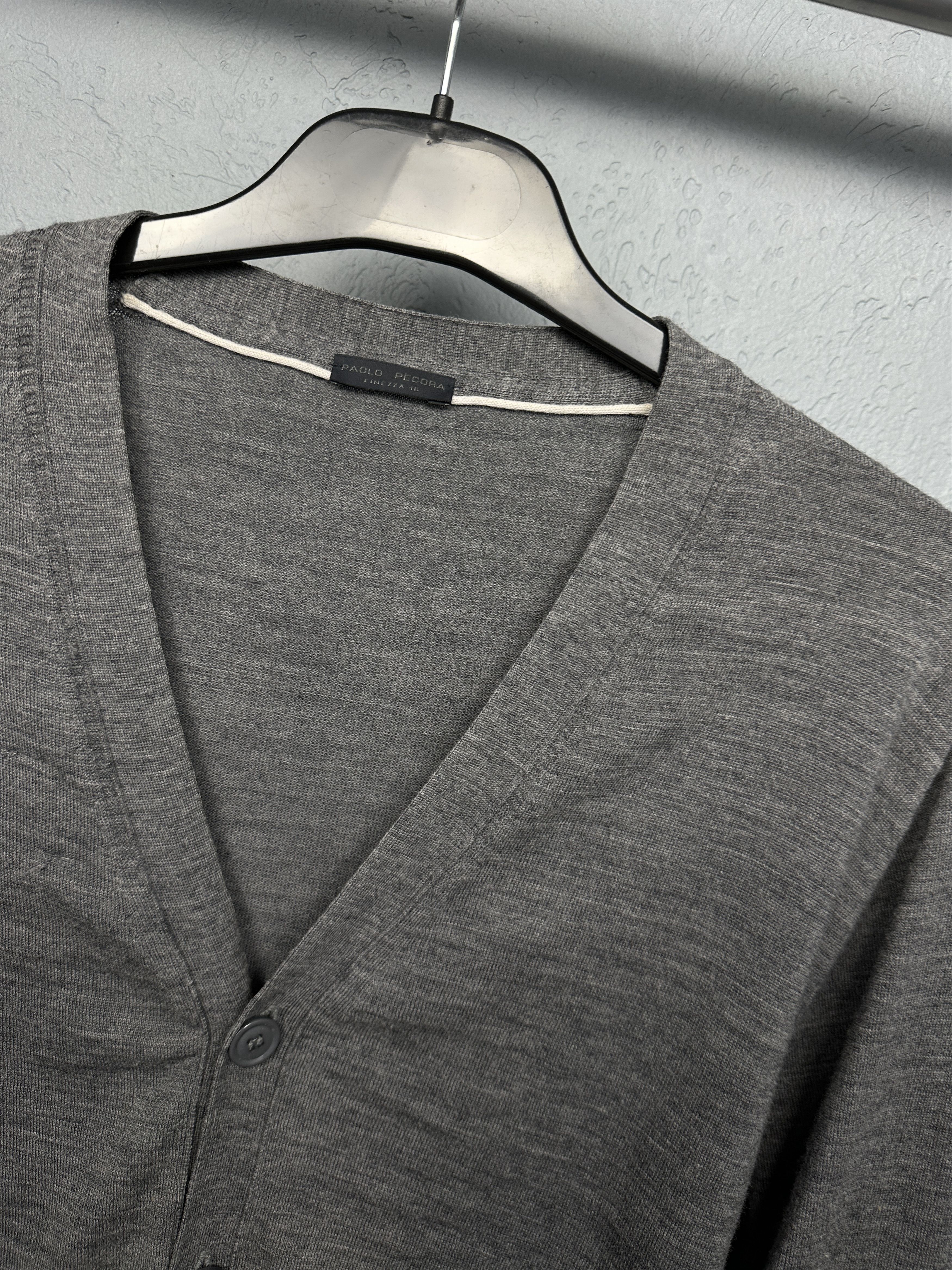 Paolo Pecora Paolo Pecora Mens Wool Cardigan Sweater Size US XL / EU 56 / 4 - 2 Thumbnail