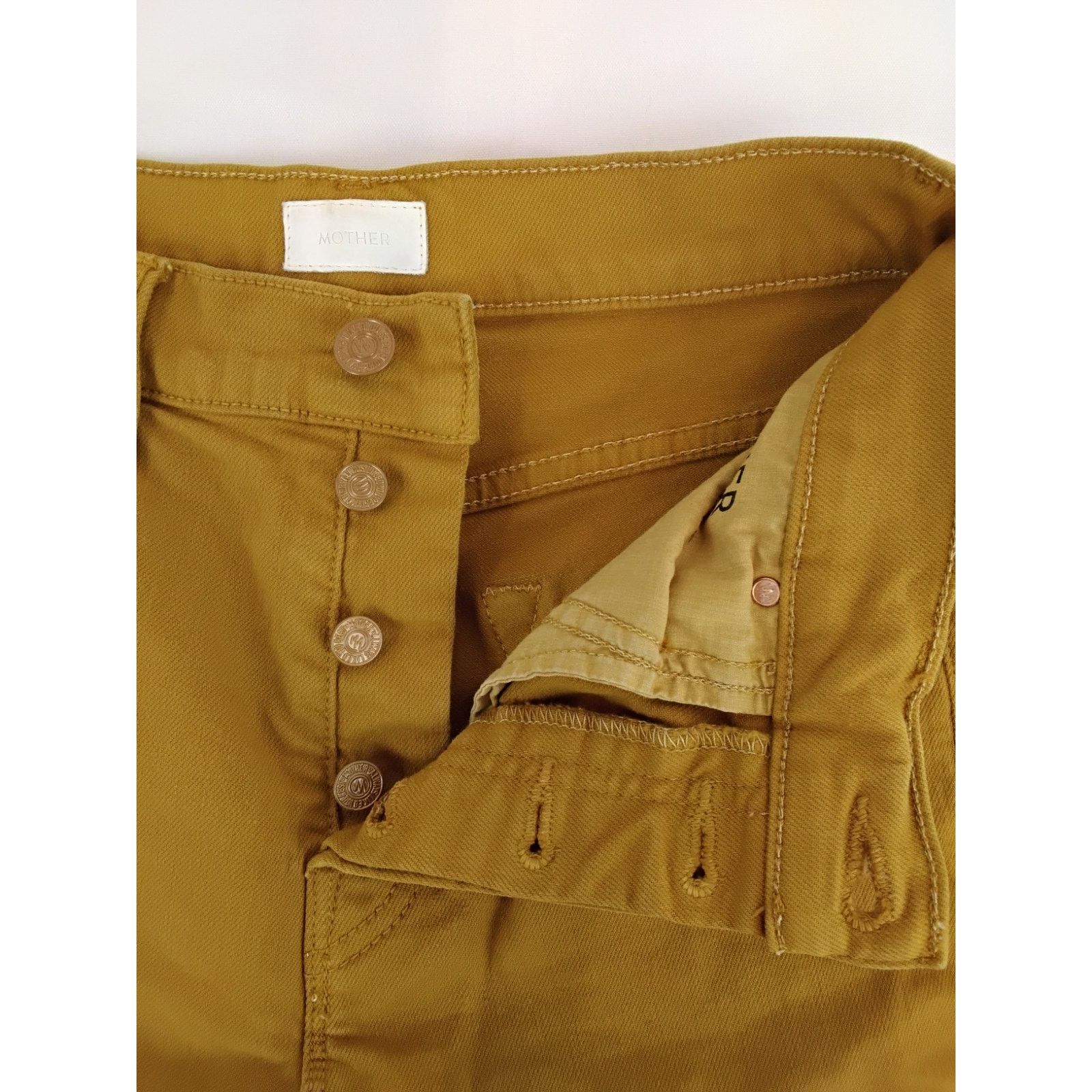MOTHER Mother Tomcat Ankle Fray Jeans Women's 25 Mustard Yellow Size 25" / US 0 / IT 36 - 9 Thumbnail