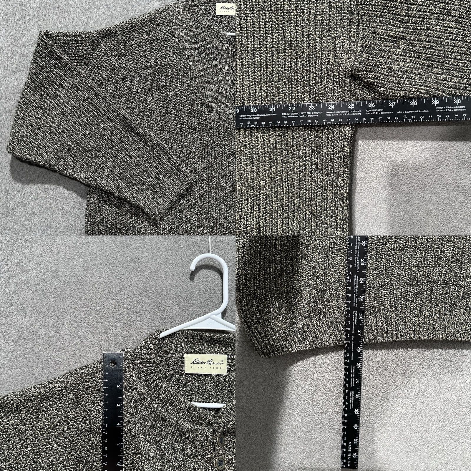 Eddie Bauer VINTAGE Eddie Bauer Sweater Mens XL Brown Knit Henley Pullover USA Size US XL / EU 56 / 4 - 8 Thumbnail