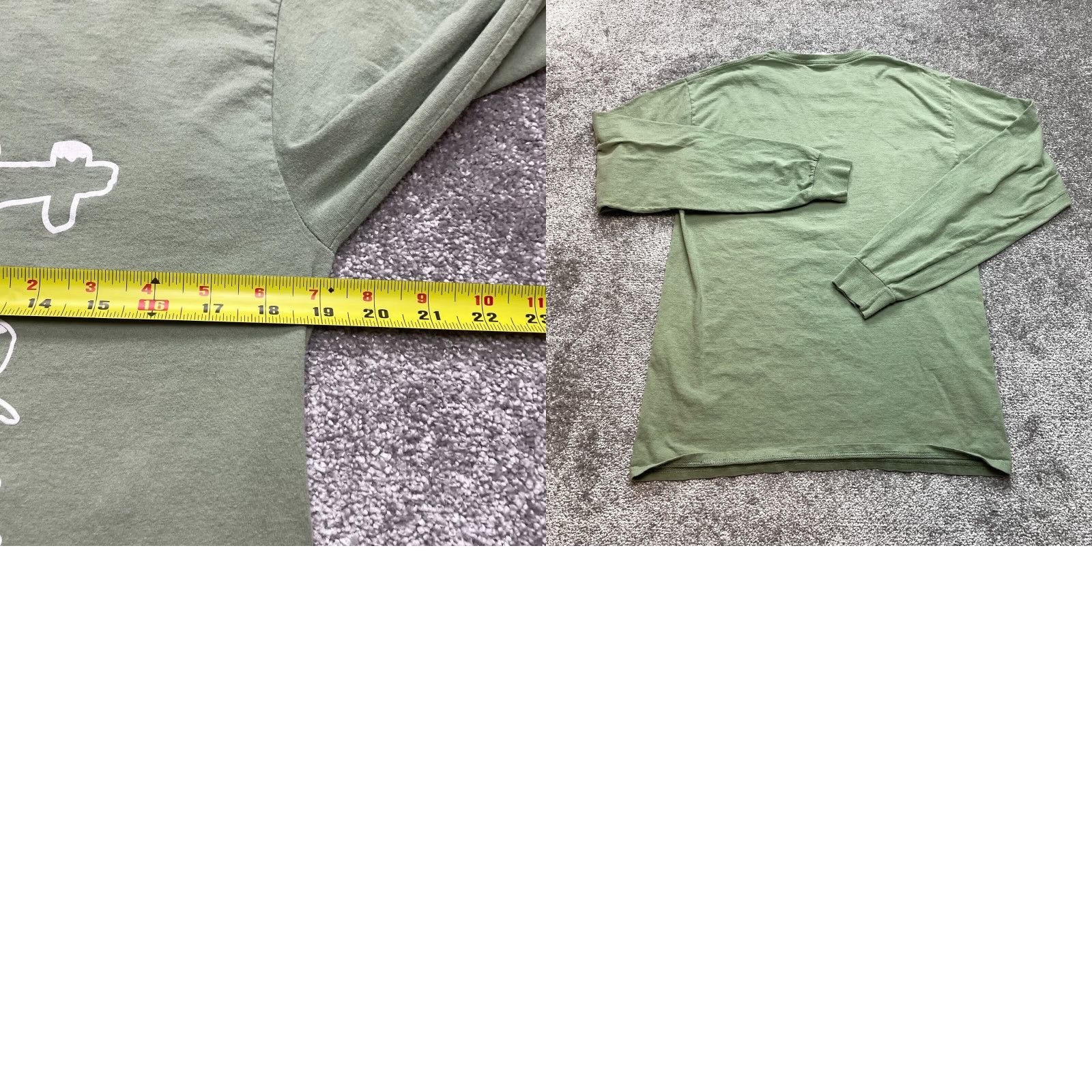 Fruit Of The Loom Fruit of the Loom Shirt Adult Medium Green Crew Neck Long Sleeve Cotton Blend Logo T-Shirt Mens Size US M / EU 48-50 / 2 - 8 Thumbnail