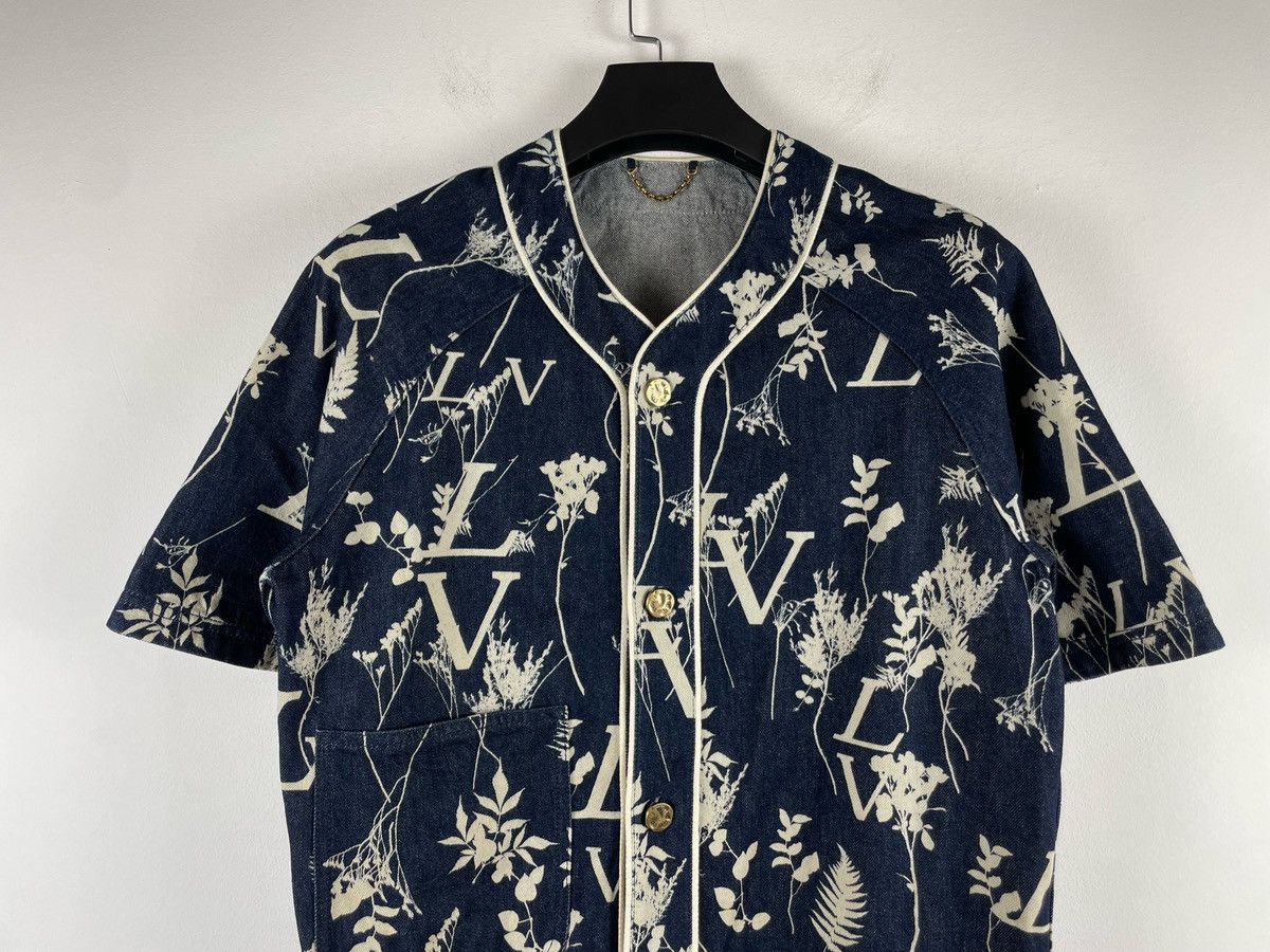 Louis Vuitton Louis Vuitton Wheat-Ears Printed Denim Baseball Jersey Size US XS / EU 42 / 0 - 8 Thumbnail