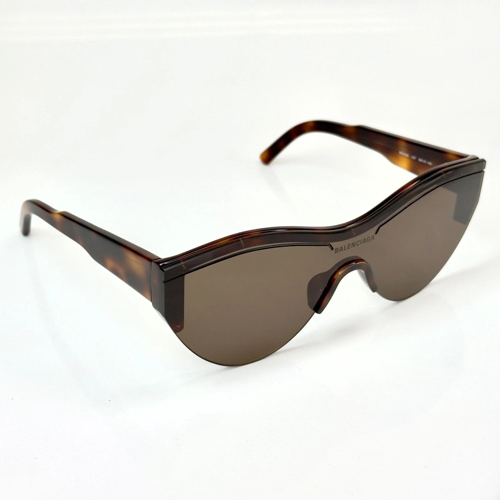 Balenciaga BALENCIAGA BB0004S SKI 0004 Brown Havana Shield Mask 007 Size ONE SIZE - 4 Thumbnail