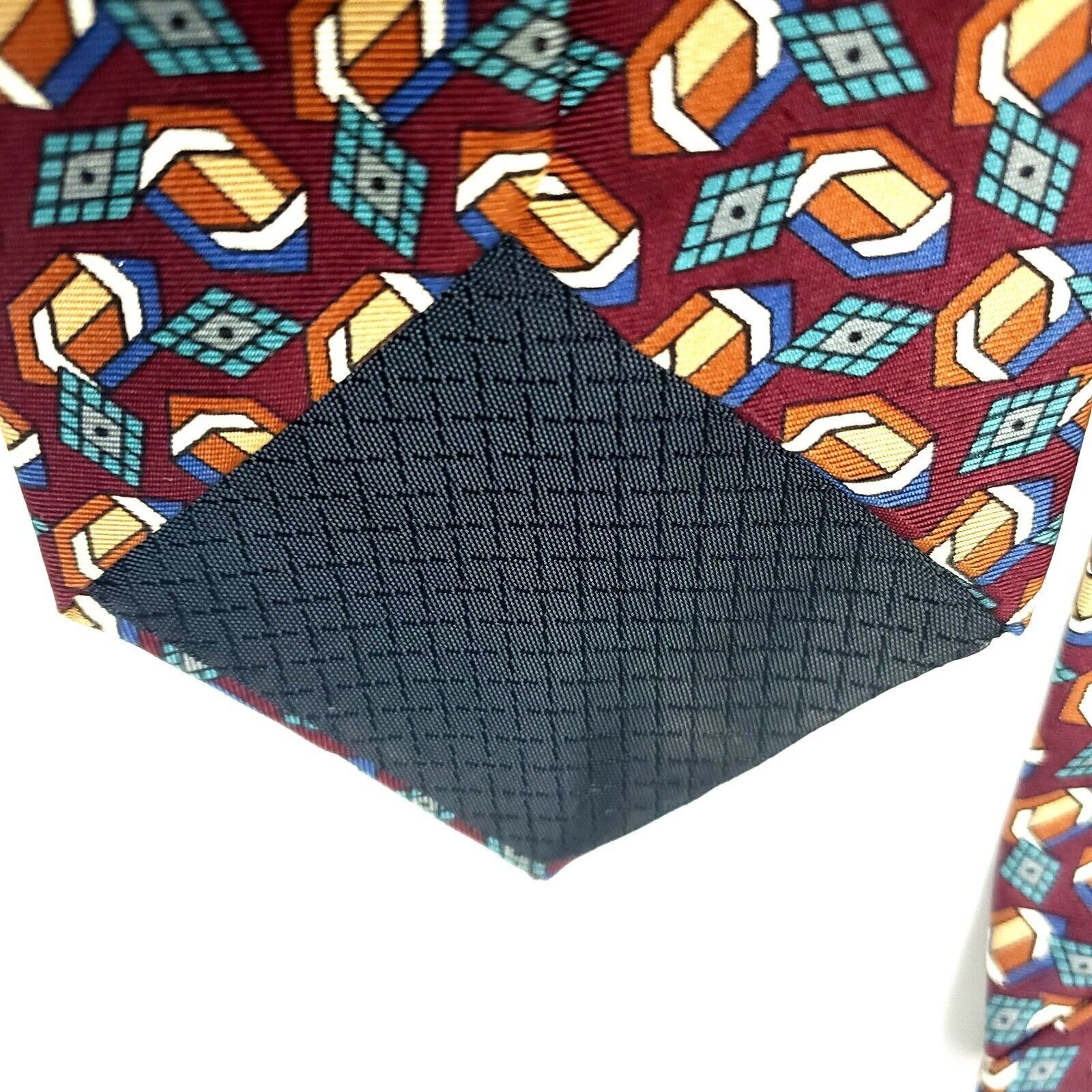 Christian Dior Monsieur Christian Dior Silk Tie Print Red Geometric Italy Size ONE SIZE - 5 Thumbnail