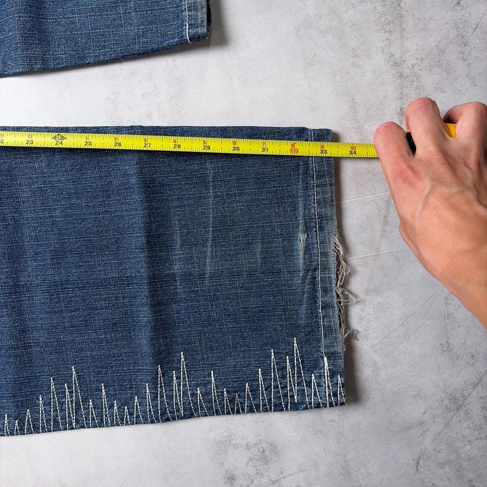 Other Y2K Blue M2 Grunge Baggy Embroidered Skater Denim Jeans Size US 36 / EU 52 - 7 Thumbnail