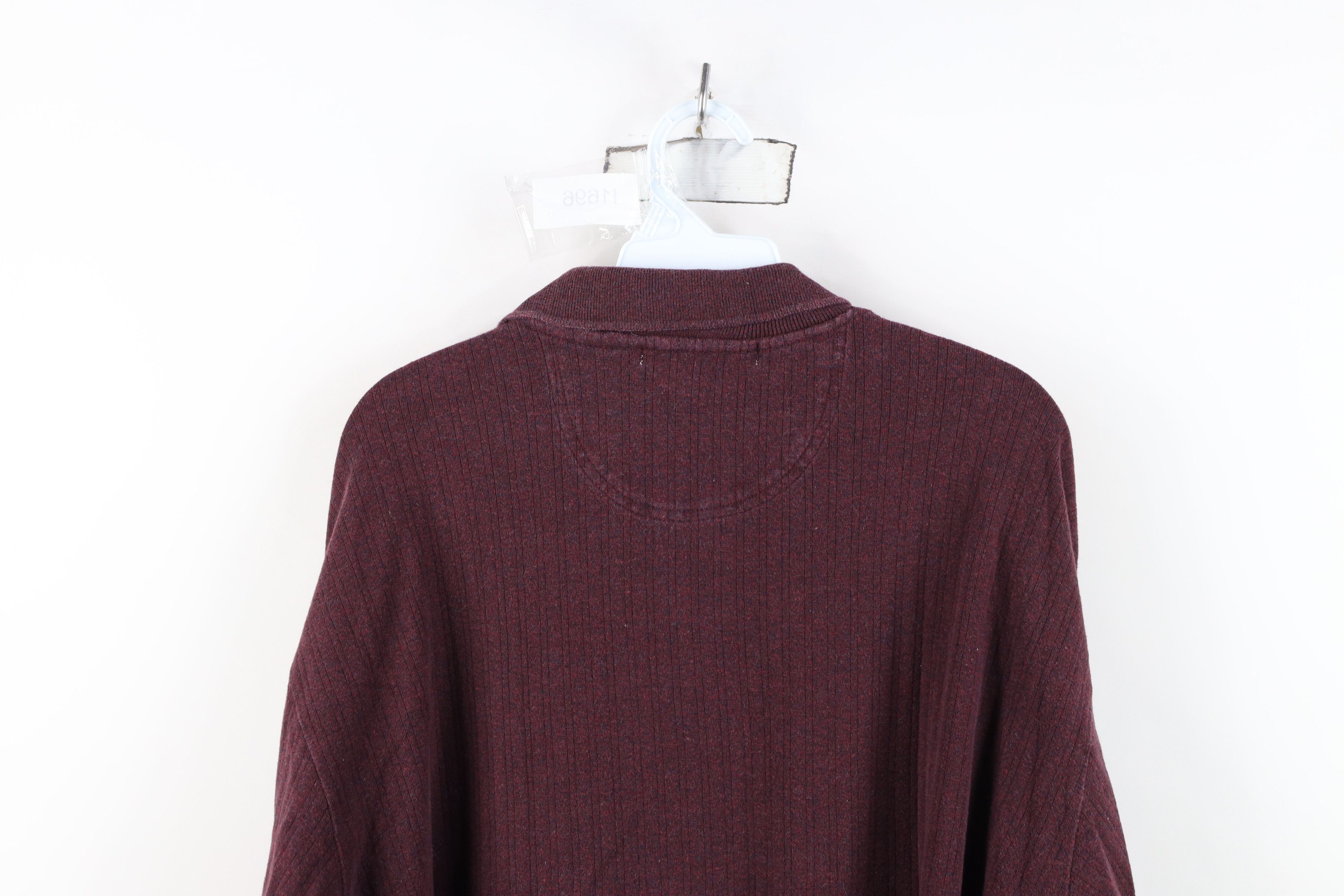 Vintage Vintage 90s Streetwear Ribbed Long Sleeve Polo Shirt Red Size US XL / EU 56 / 4 - 9 Thumbnail