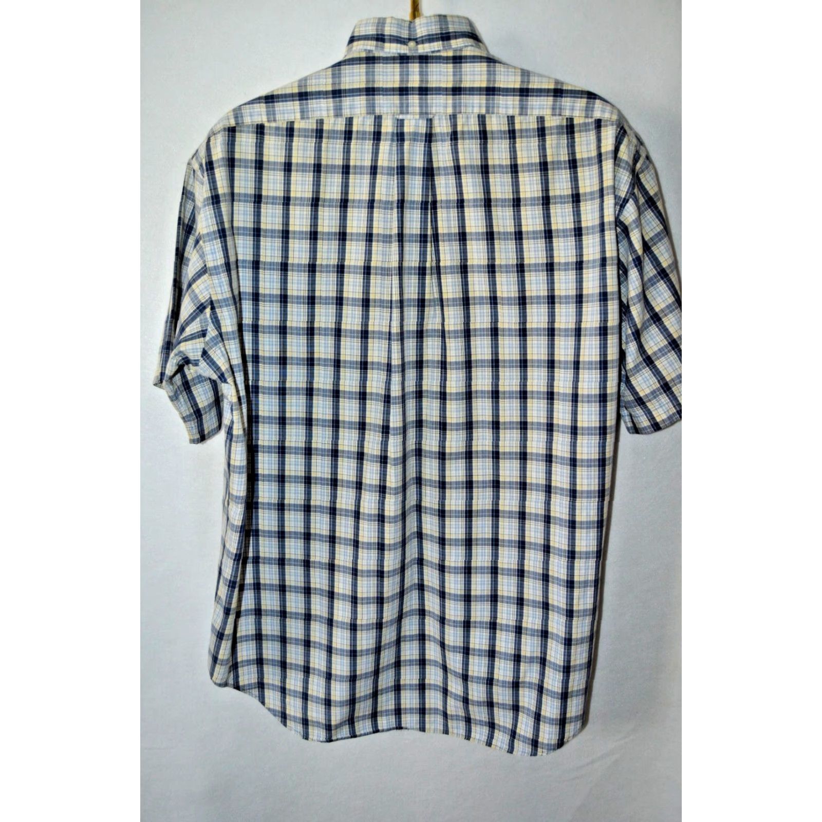 Ralph Lauren VINTAGE Ralph Lauren Polo Bartlett Shirt XL Blue Plaid 100% Cotton Short Sleeve Button-Up Embroidered Pony Mens Size US XL / EU 56 / 4 - 2 Thumbnail