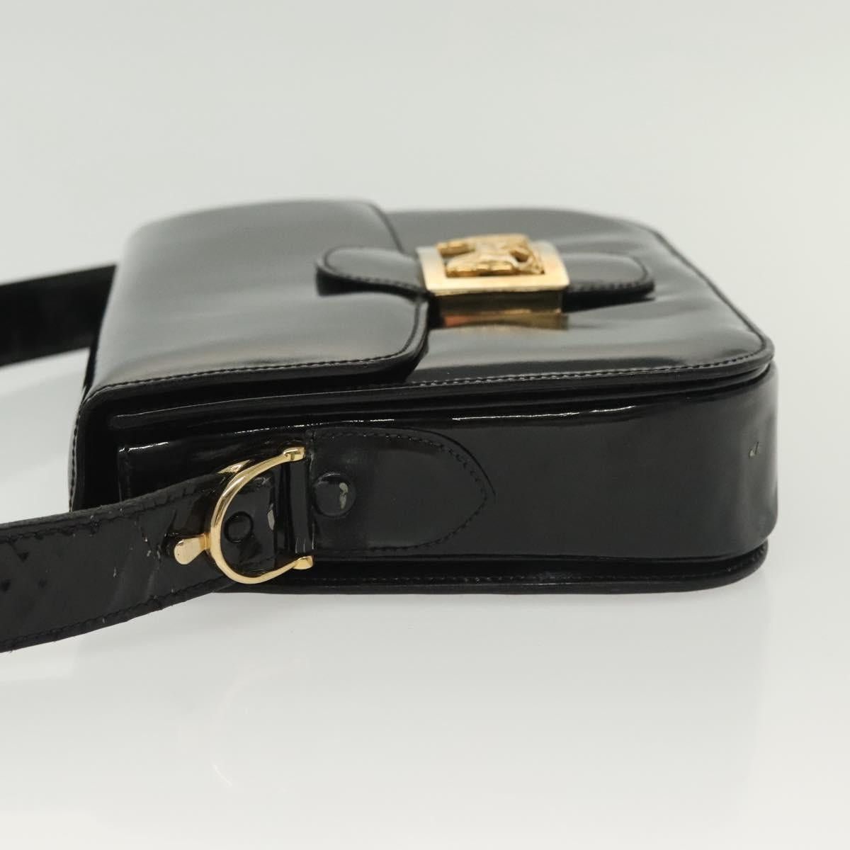 Celine CELINE Horse Carriage Shoulder Bag Patent Leather Black Gold Size ONE SIZE - 6 Thumbnail