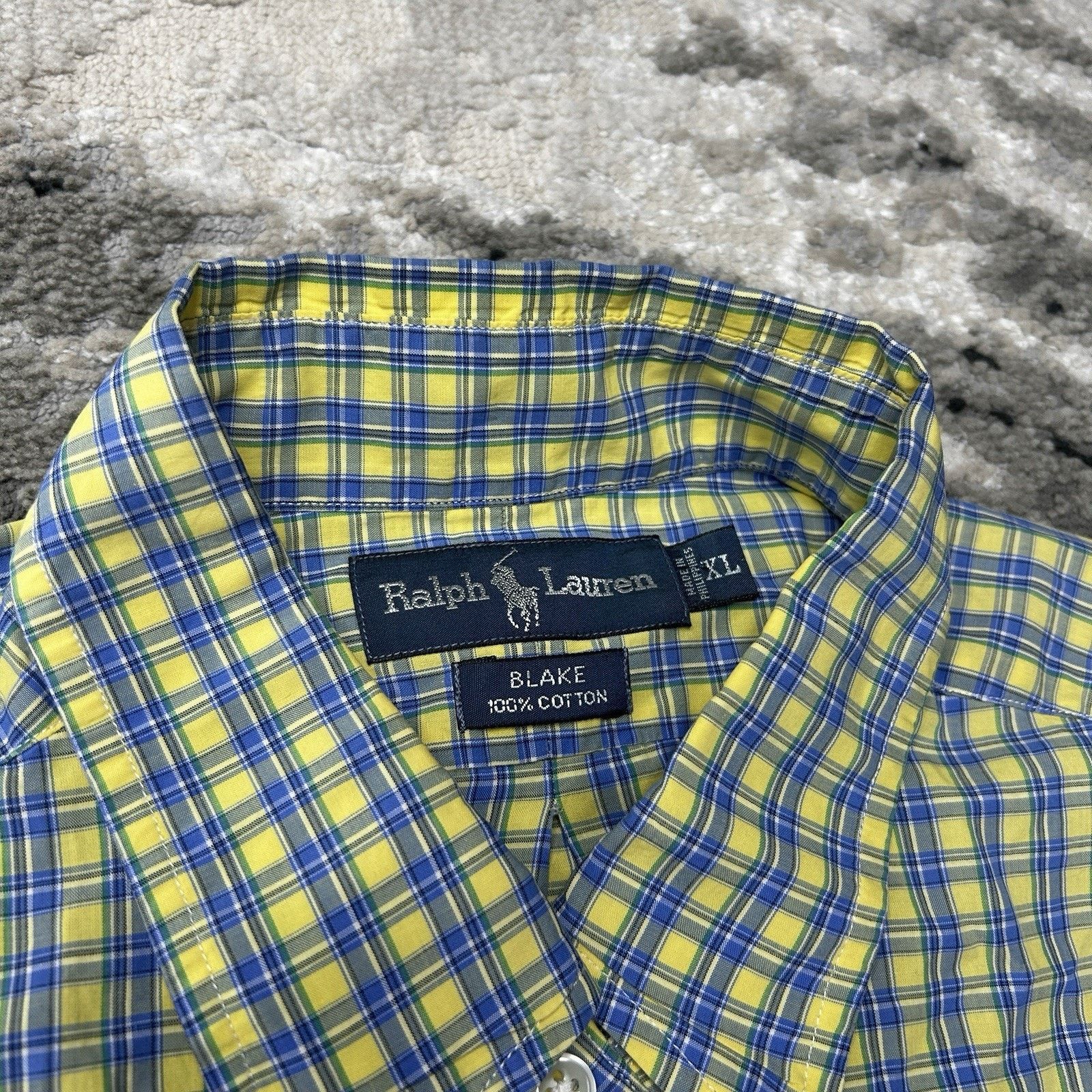 Lauren Ralph Lauren Polo Ralph Lauren Mens Medium Blake Cotton Yellow Plaid Size US XL / EU 56 / 4 - 3 Thumbnail