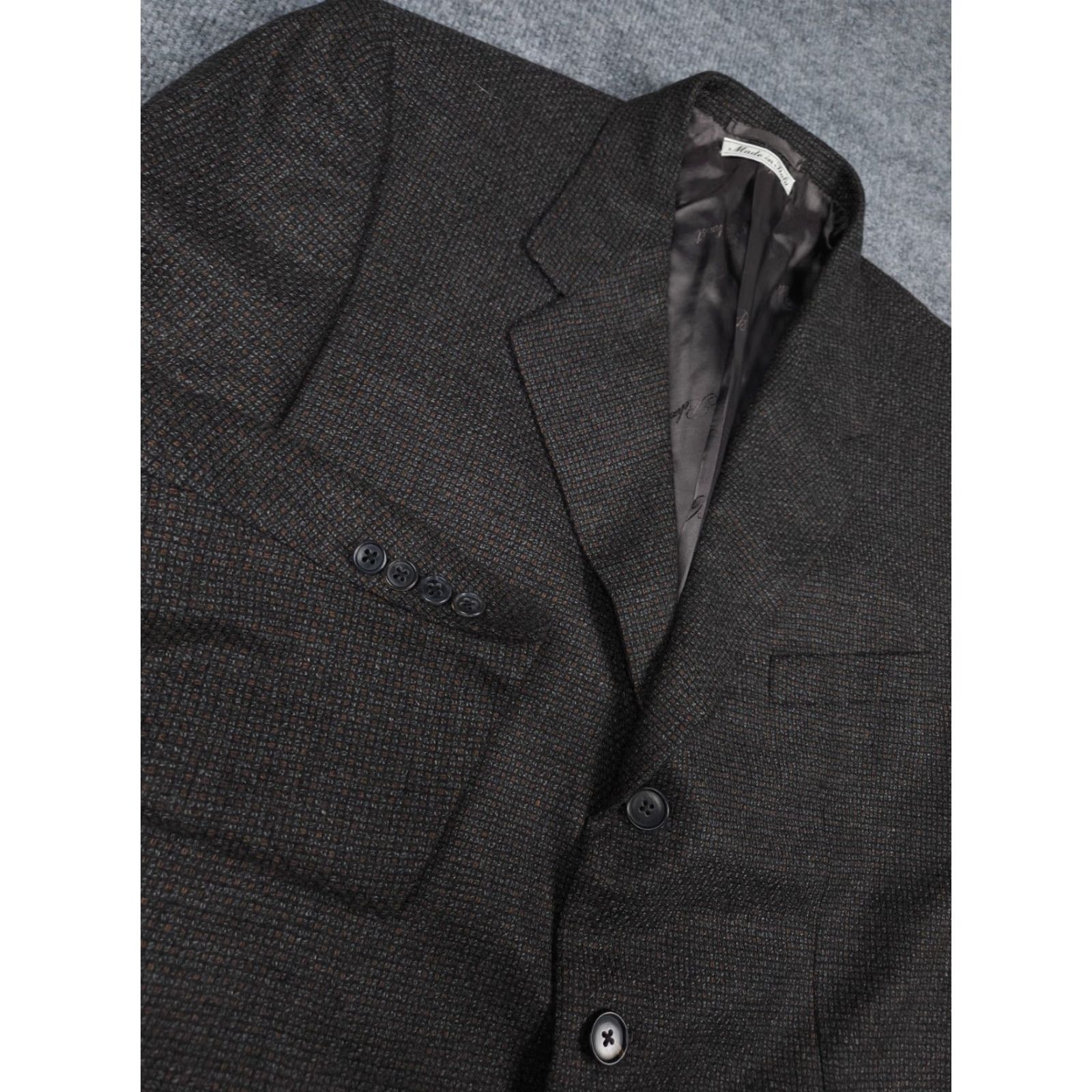 Vintage Belvest Blazer Jacket Men's 54 Gray Wool Cashmere Blend Italy Blazer 44" Chest Three-Button Single-Breasted Casual Business Formal Travel Size US L / EU 52-54 / 3 - 2 Thumbnail