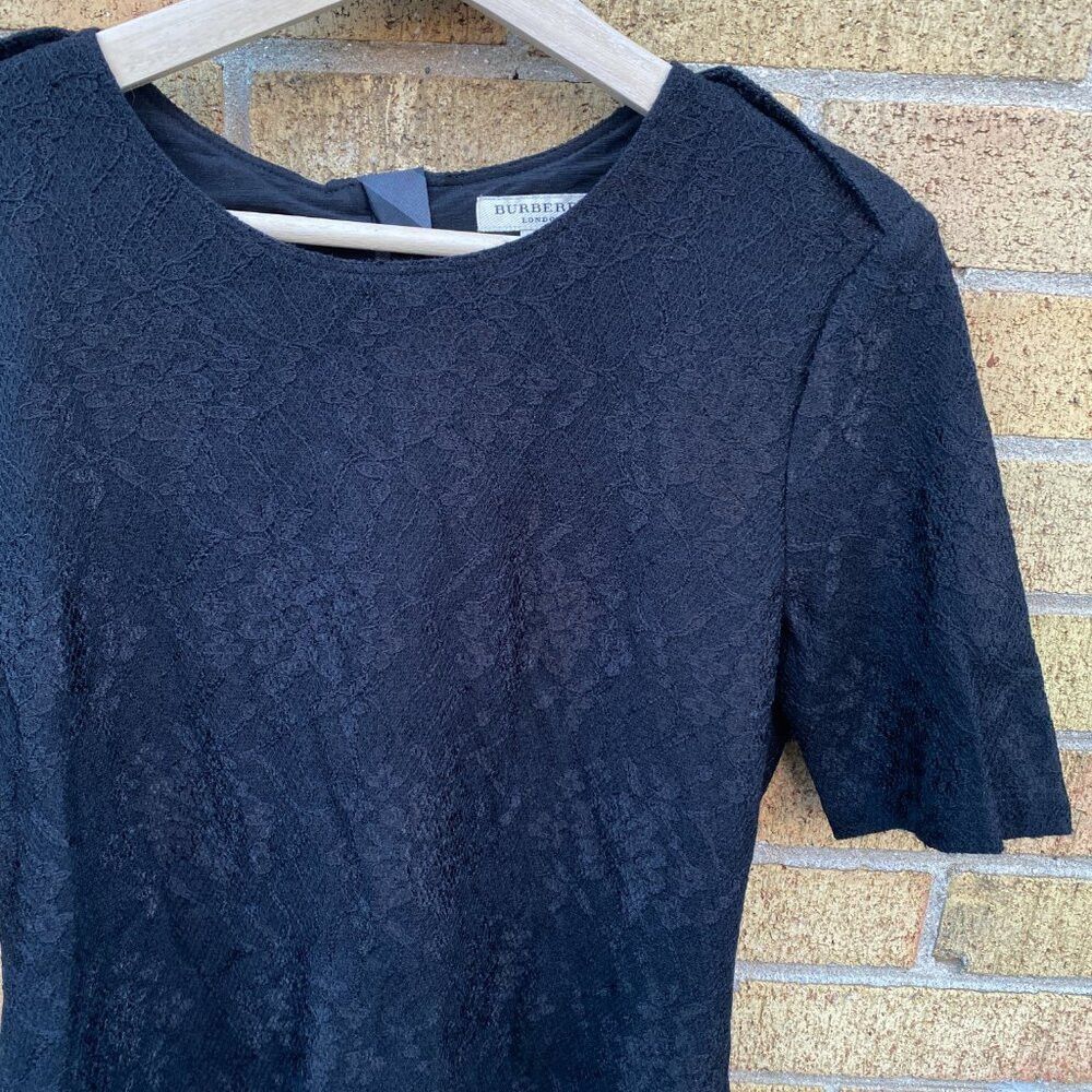 Burberry × Vintage Burberry London Floral Zip Dress Black Mohair Pattern Size Size M / US 6-8 / IT 42-44 - 7 Thumbnail