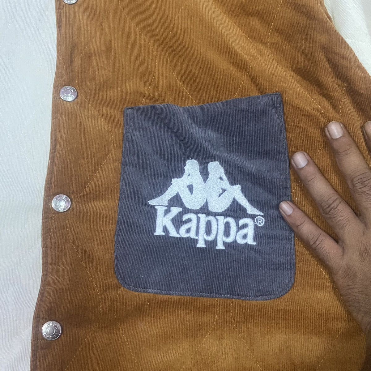 GU × Japanese Brand × Kappa Kappa X GU Multi Colour Corduroy Button Up Flannel Jacket Size US XXL / EU 58 / 5 - 5 Thumbnail