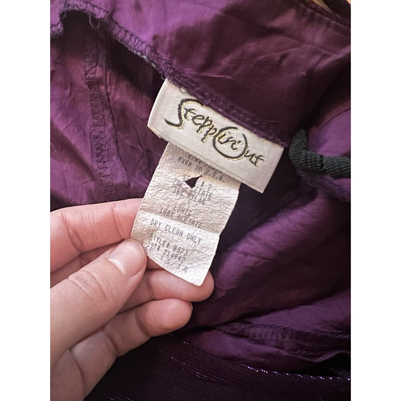 Vintage VTG Steppin Out Purple Iridescent Y2K Mini Dress 13/14 Size M / US 6-8 / IT 42-44 - 3 Thumbnail