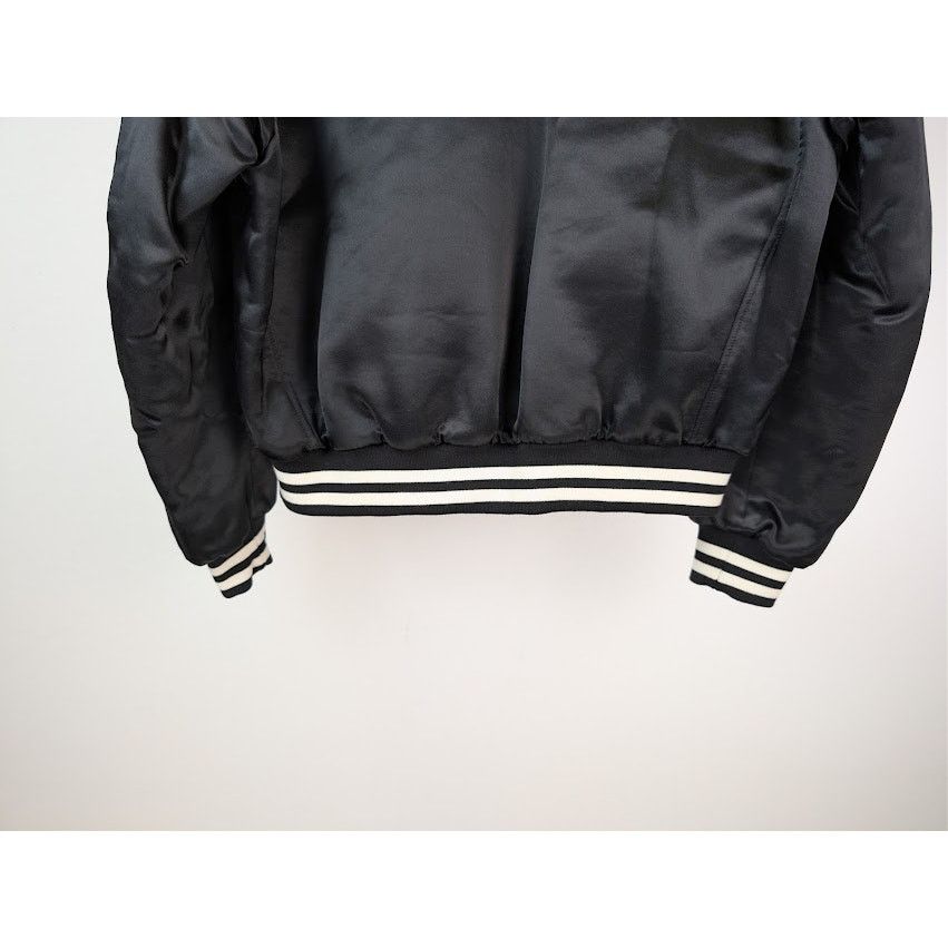 Celine o1rshd1 Teddy Logo-Applique Satin Varsity Jacket in Black Size US M / EU 48-50 / 2 - 15 Thumbnail