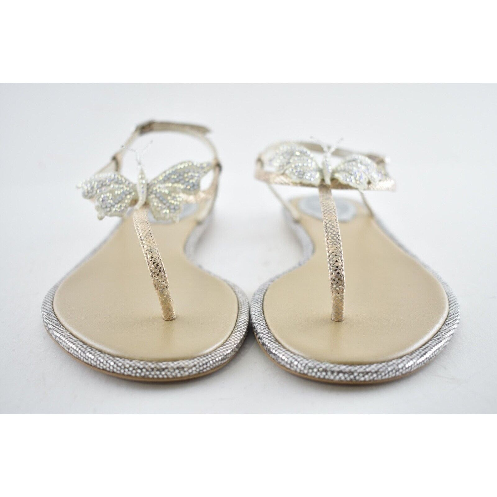 Rene Caovilla Rene Caovilla Blush Lizard Butterfly Strass Flat Thong Ankle Size US 8.5 / IT 38.5 - 5 Thumbnail