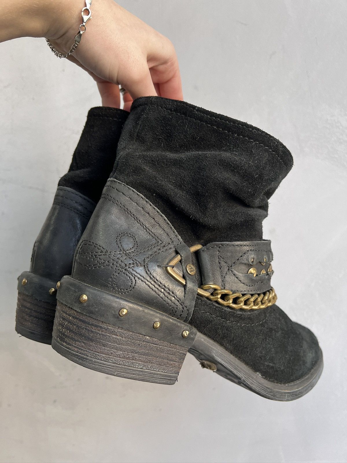 Hedi Slimane Rare hedi slimane style leather suede western boots hype Size US 8 / EU 41 - 5 Thumbnail