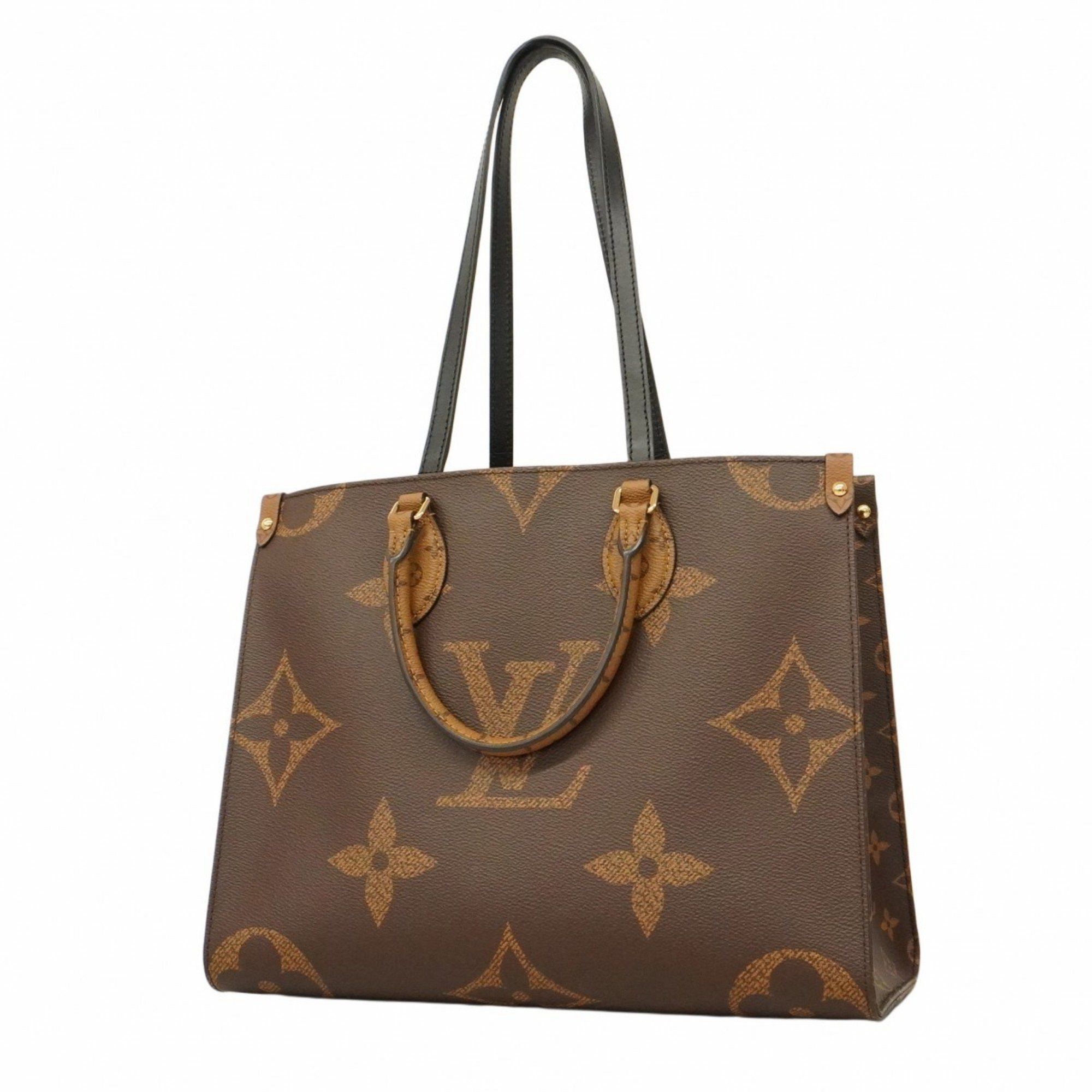Louis Vuitton Tote Bag Monogram Reverse Giant On The Go Mm M45321 Brown Women's