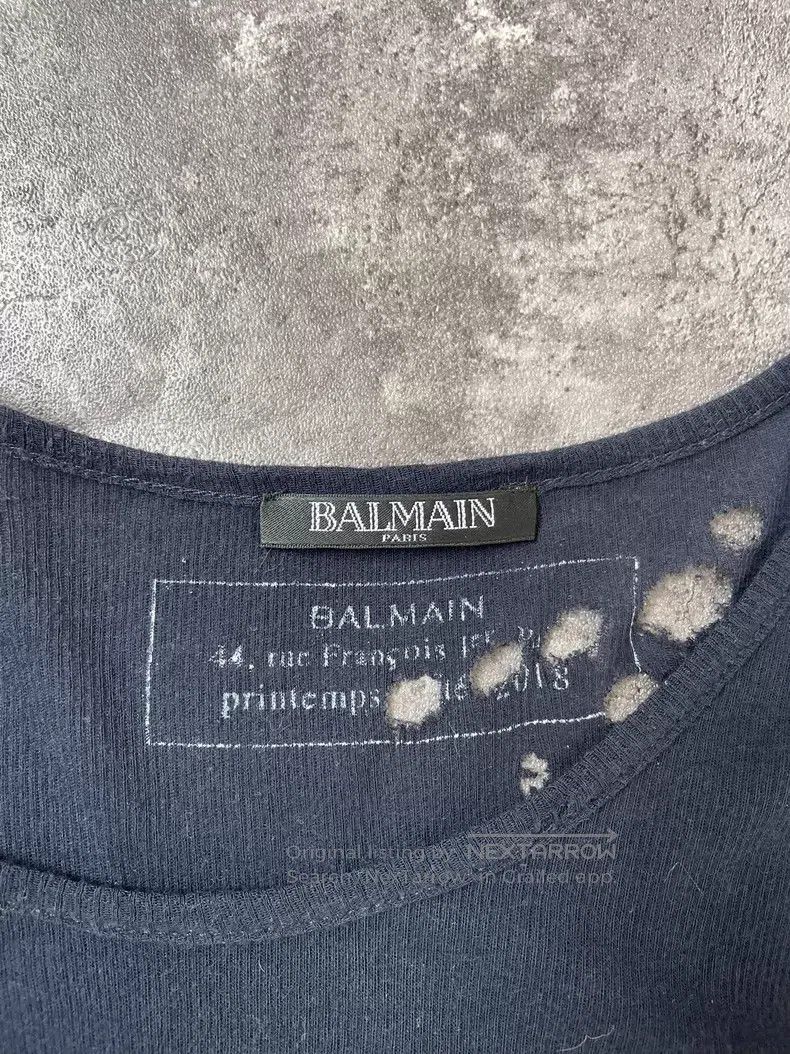 Balmain BALMAIN Asymmetrical Cut-off Destroyed Tank Top Size XL / US 12-14 / IT 48-50 - 4 Thumbnail