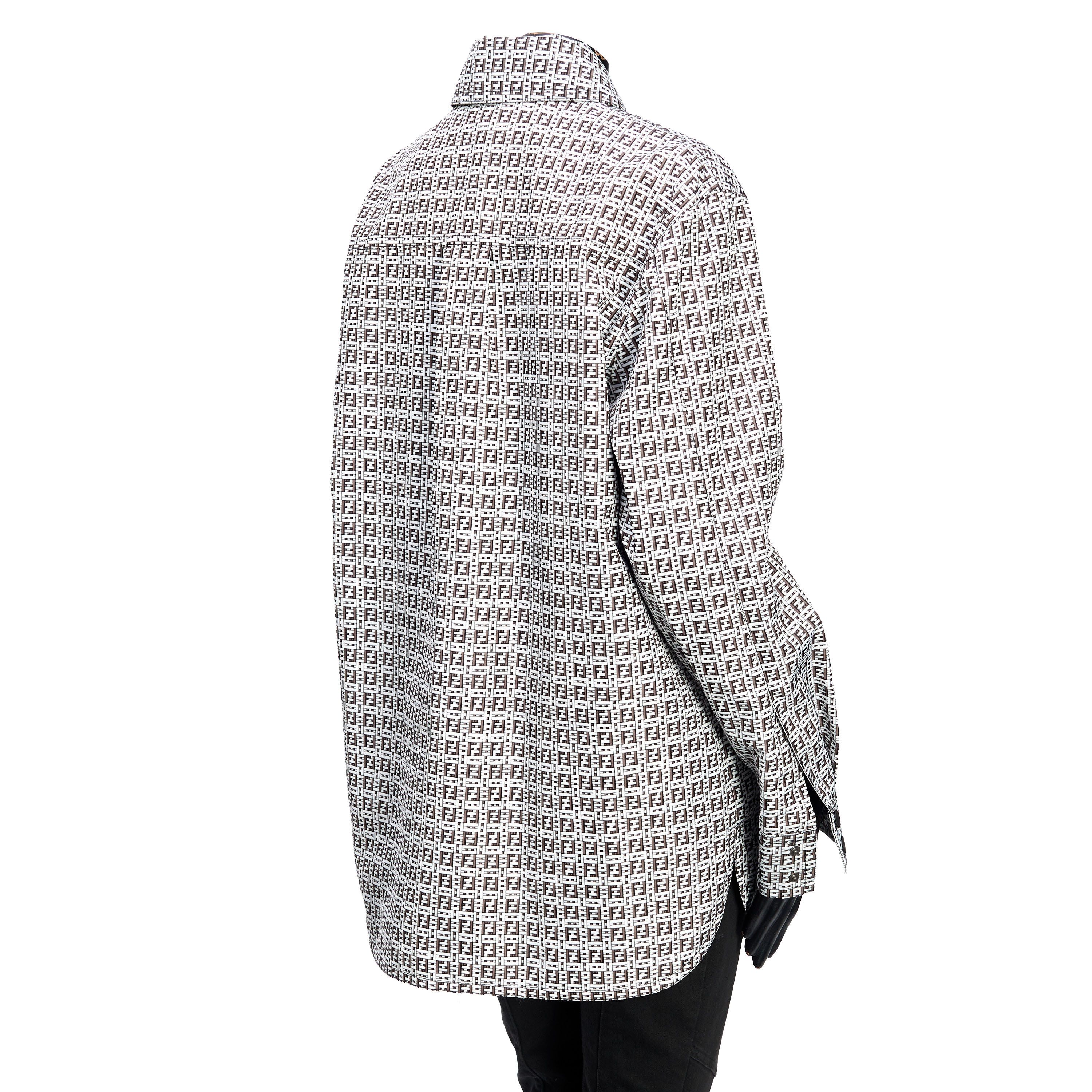 Fendi Shirt Jacket In Black & White FF Motif Size S / US 4 / IT 40 - 5 Thumbnail