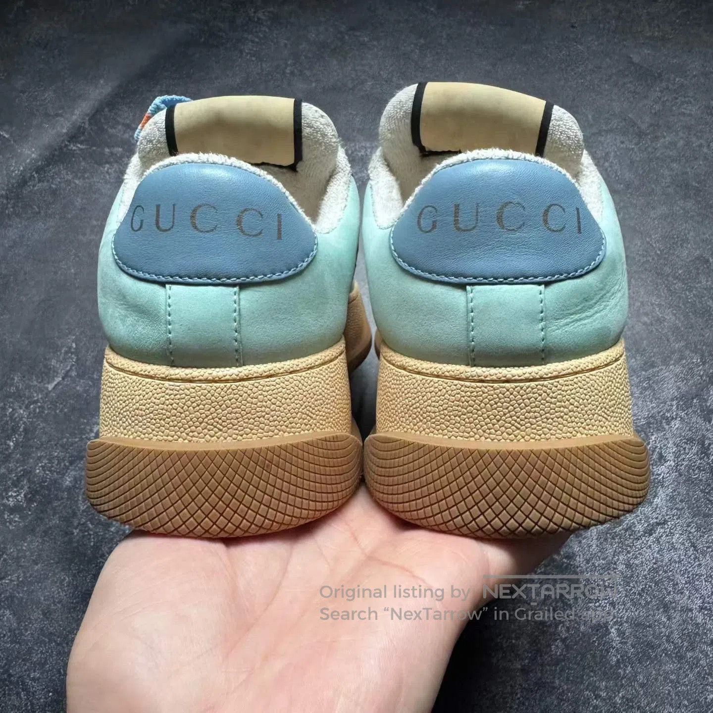 Gucci Gucci Platform Distressed Sneakers Brown Blue. Size US 4.5 / IT 34.5 - 7 Thumbnail