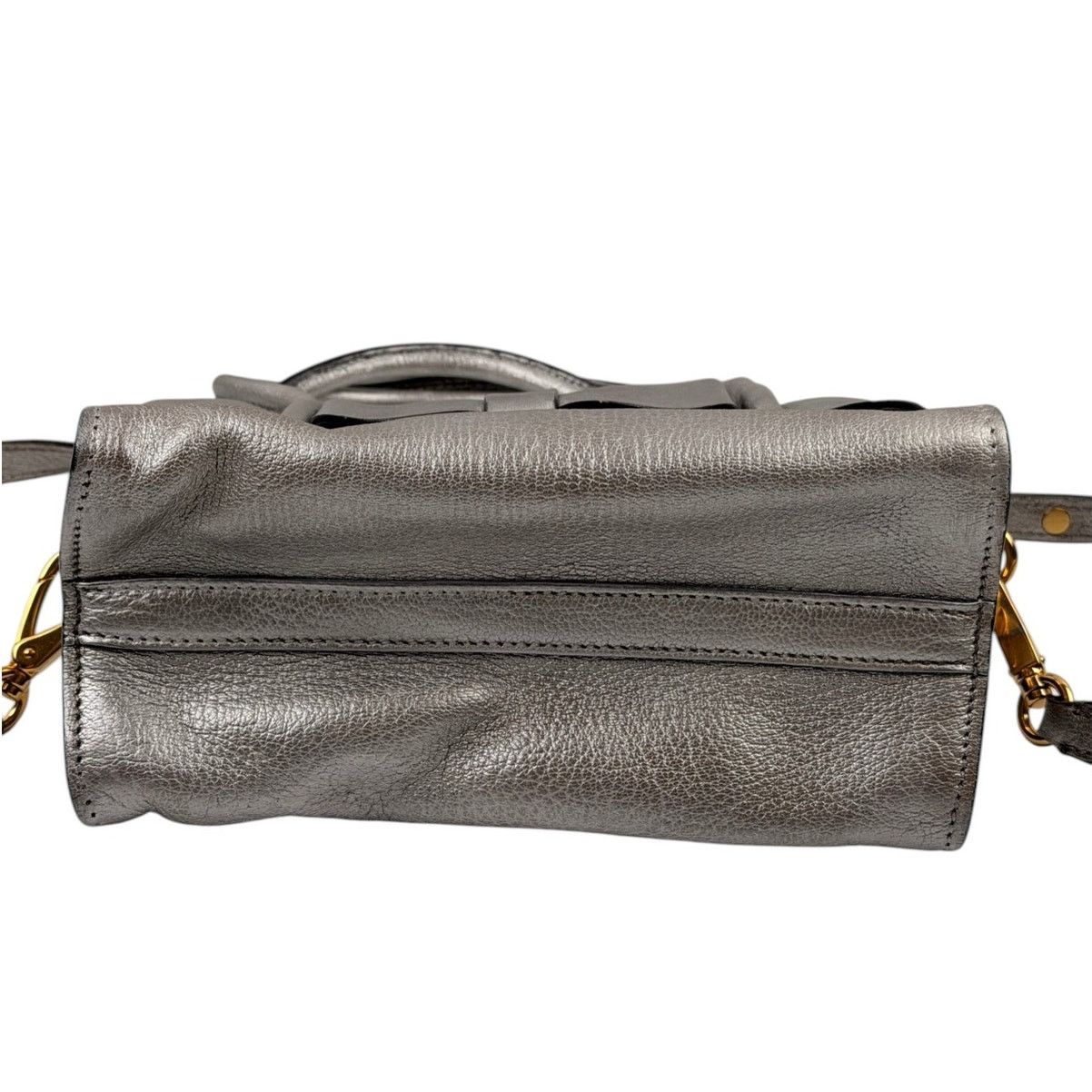 Miu Miu Miu Miu Silver Small Madras Bow-Embellished Tote Size ONE SIZE - 16 Thumbnail
