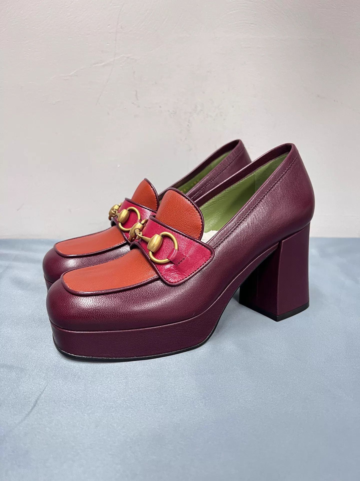 Gucci Gucci HB Cowhide Round Toe Slip-On Block Heel 36.5 Size US 6 / IT 36 - 1 Thumbnail