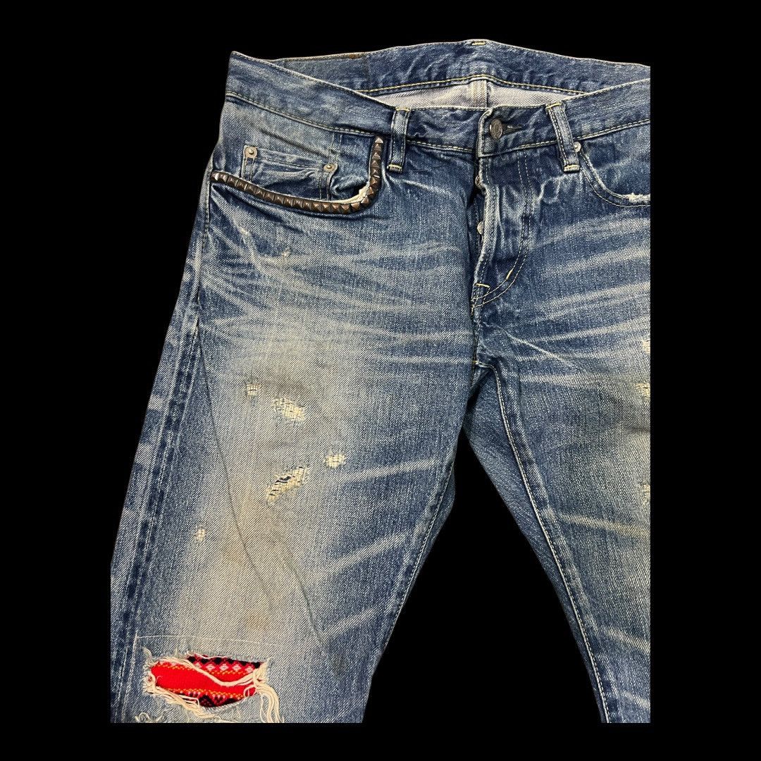 Hysteric Glamour × Japanese Brand HYSTERIC GLAMOUR SELVEDGE JAPANESE BRAND DISTRESSED DENIM Size US 34 / EU 50 - 6 Thumbnail