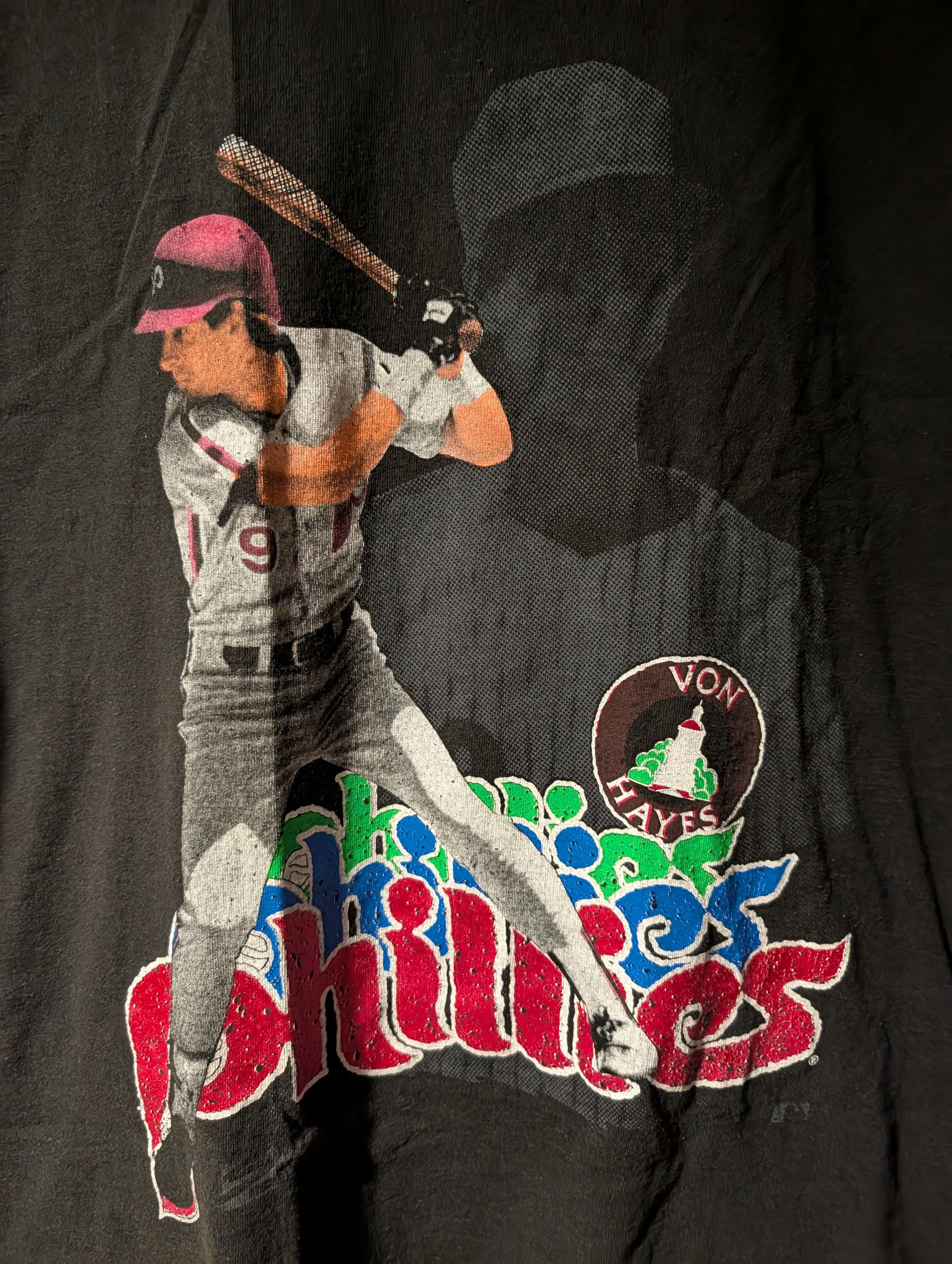 Salem Sportswear Vintage Von Hayes Philadelphia Phillies MLB Graphic T-Shirt Size US XL / EU 56 / 4 - 2 Thumbnail