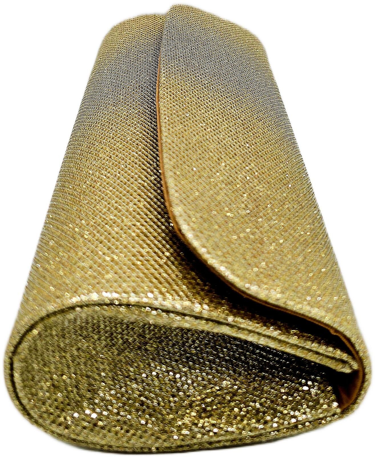 Unknown London Elegant Gold Glitter Evening Clutch with Chain Strap Size ONE SIZE - 6 Thumbnail