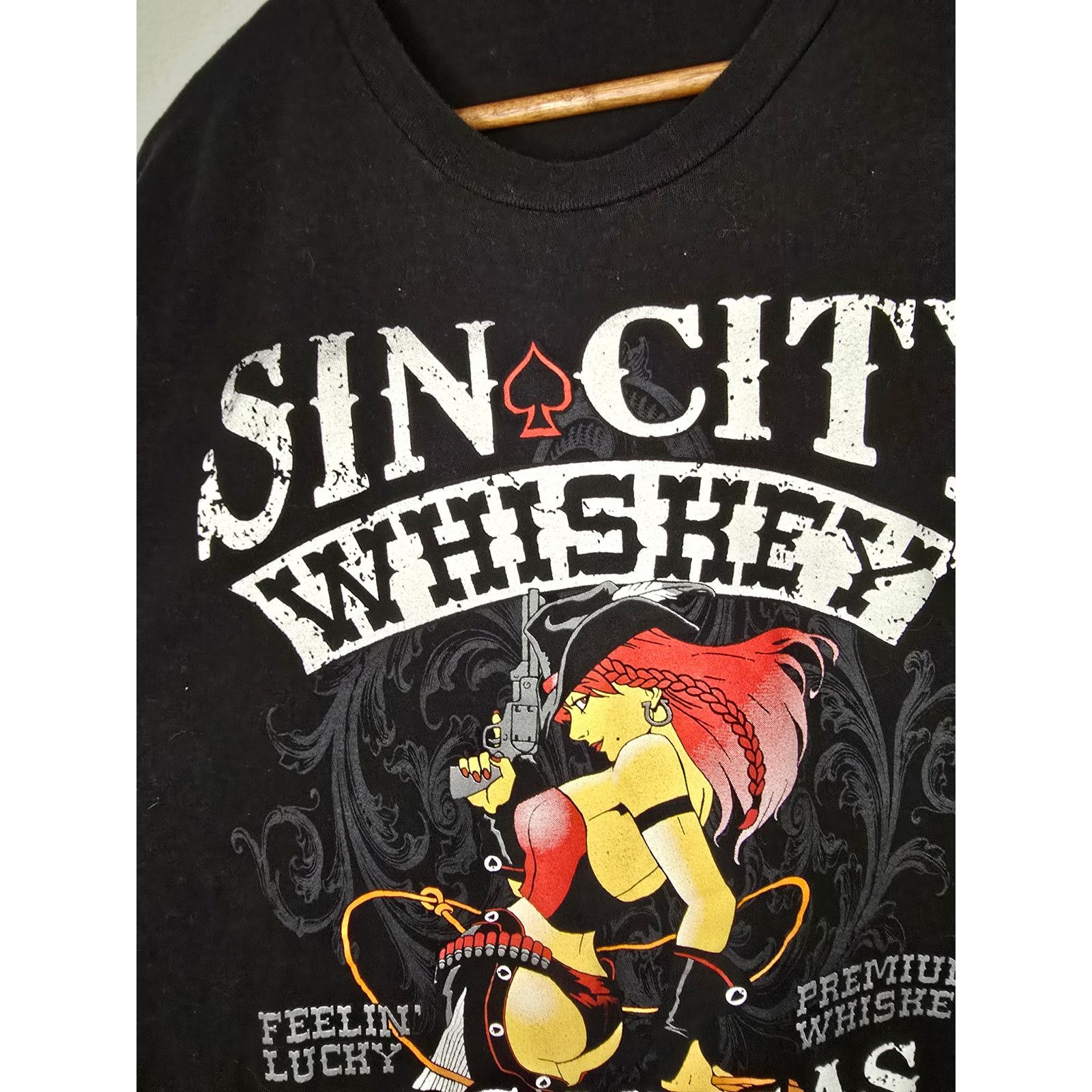 Tultex Las Vegas Shirt Sin City Whiskey Cowgirl Babe 2XL Black Tee Size US XXL / EU 58 / 5 - 5 Thumbnail