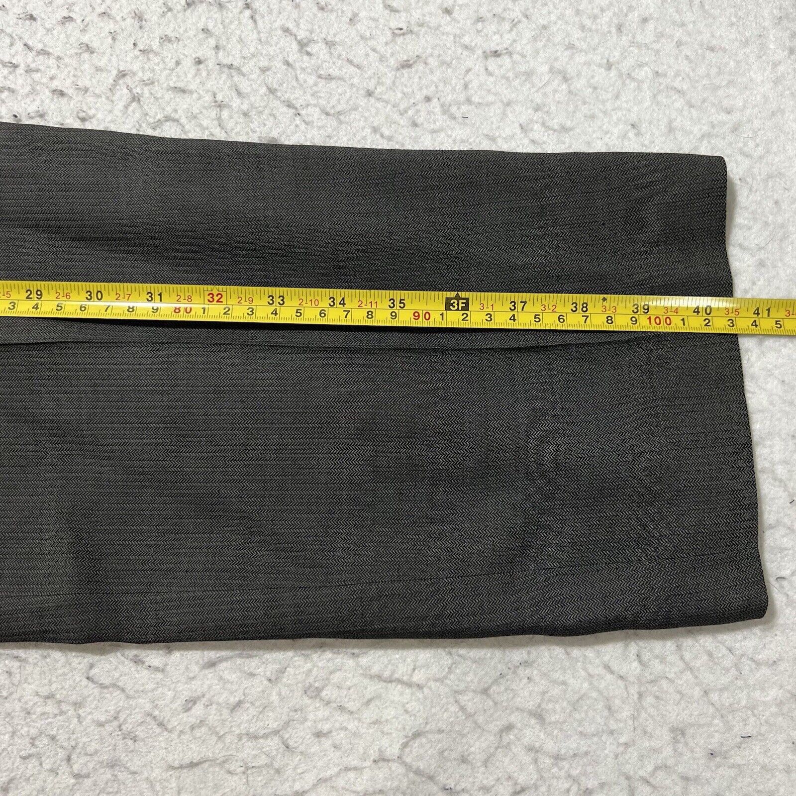 Vintage Carlisle Wool Blend Straight Leg Dress Pants Herringbone Size 34" / US 12 / IT 48 - 10 Thumbnail