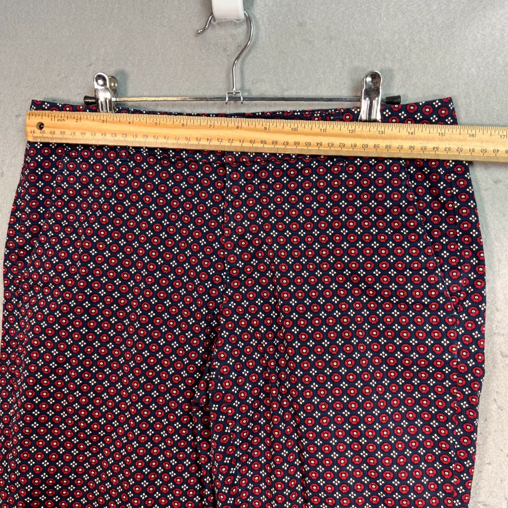 Tommy Hilfiger Tommy Hilfiger Pants Slim Fit Mid-Rise Blue Red Cotton Blend Size 6 Womens Size 28" / US 6 / IT 42 - 6 Thumbnail