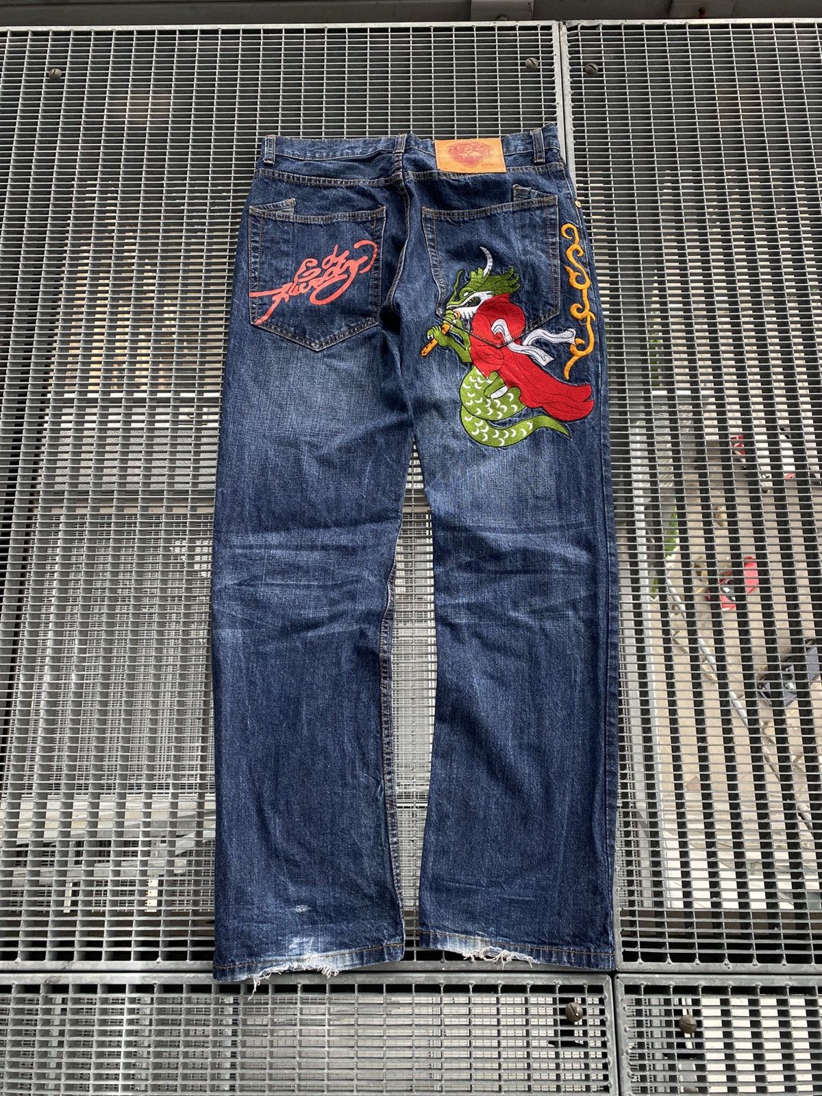 Ed Hardy Vintage Ed Hardy Back Embroidered Logo Jeans Y2K Size US 34 / EU 50 - 1 Thumbnail
