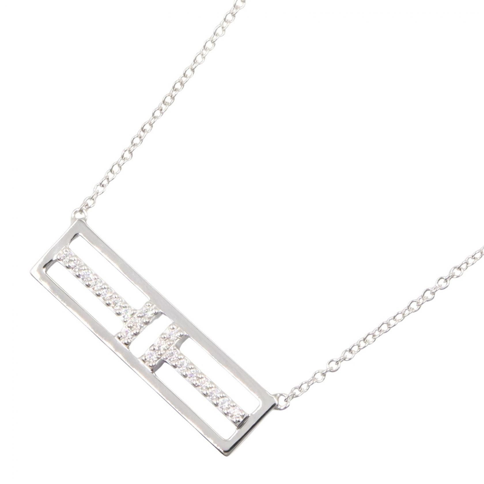 Tiffany & Co. Tiffany & Co. TIFFANY & CO. T Two Open Horizontal Au750 Diamond Necklace Precious Metal Necklace DUTY FREE for USA Size ONE SIZE - 1 Thumbnail