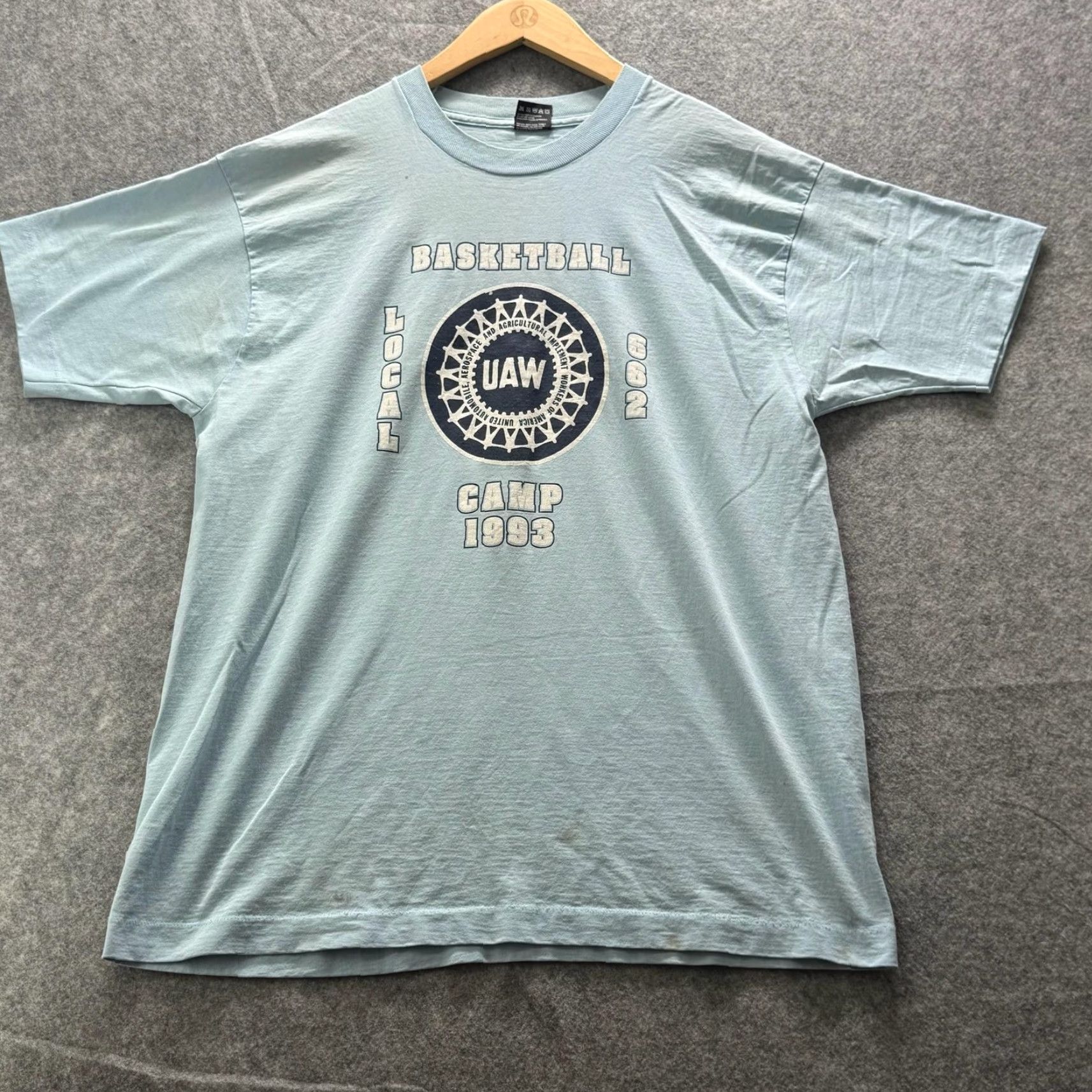 Vintage VINTAGE UAW Local 662 Shirt Mens L Blue Basketball Camp 1993 Graphic Tee Size US L / EU 52-54 / 3 - 2 Thumbnail