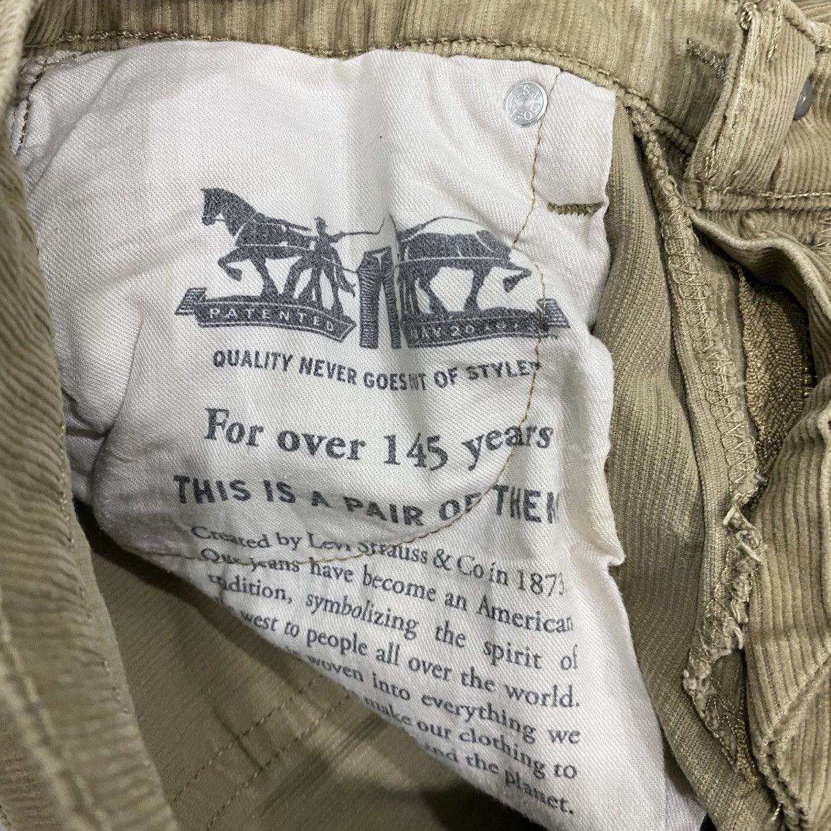 Levi's Levis 511 2018 Corduroy Pants Beige Size US 29 - 10 Thumbnail