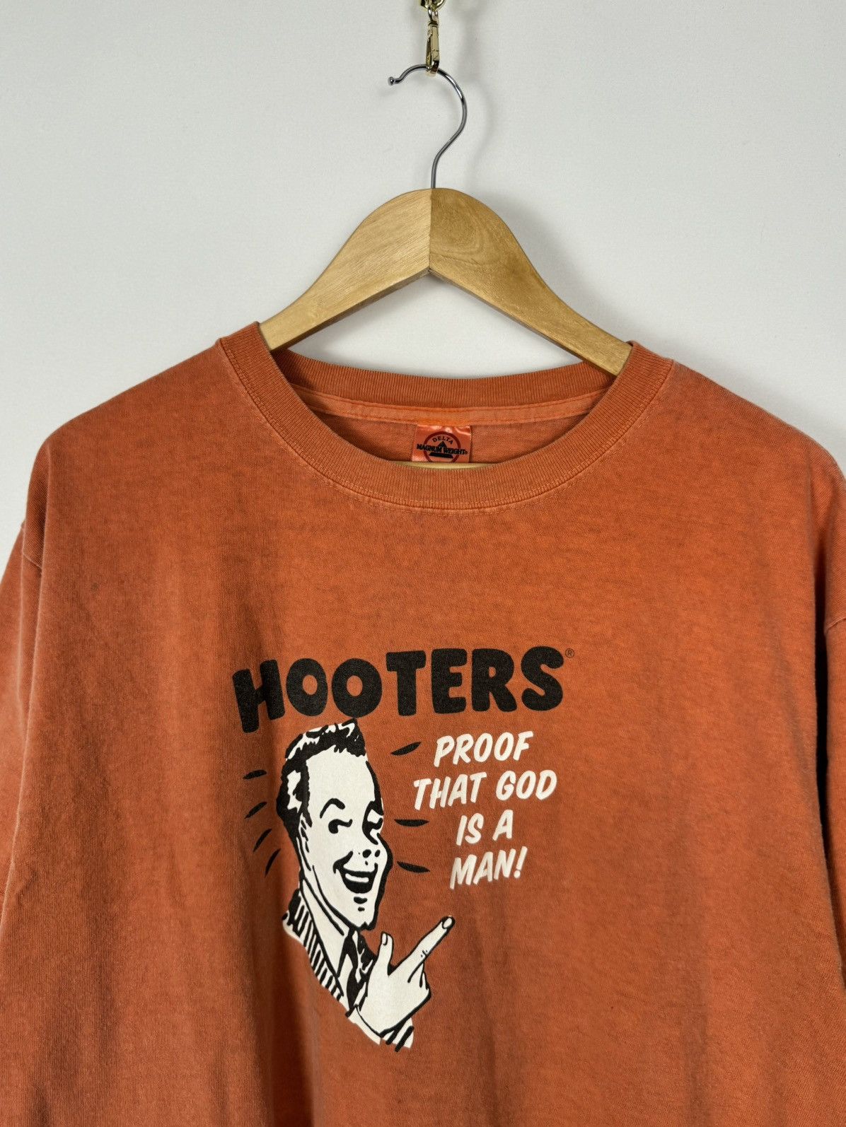 Vintage Vintage Hooters “Proof That God Is a Man!” Tee Size US XL / EU 56 / 4 - 5 Thumbnail