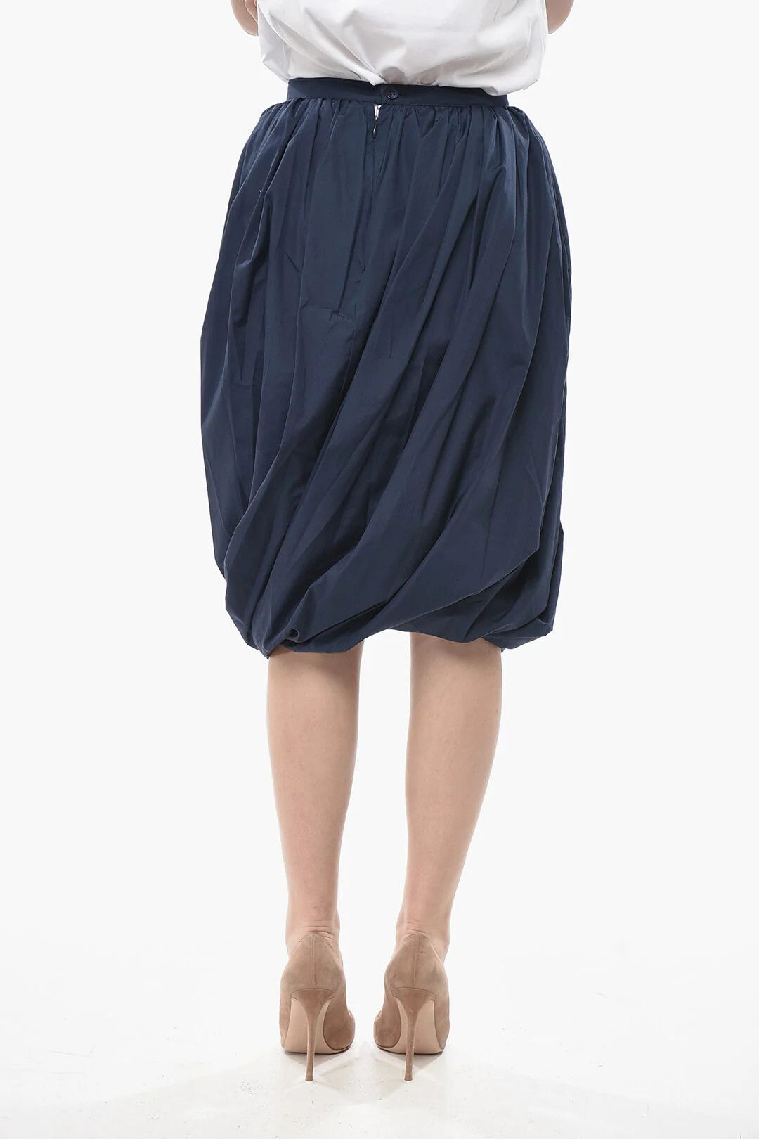 Marni og1mm0326 Cotton Midi Skirt in Blue Size 28" / US 6 / IT 42 - 2 Thumbnail
