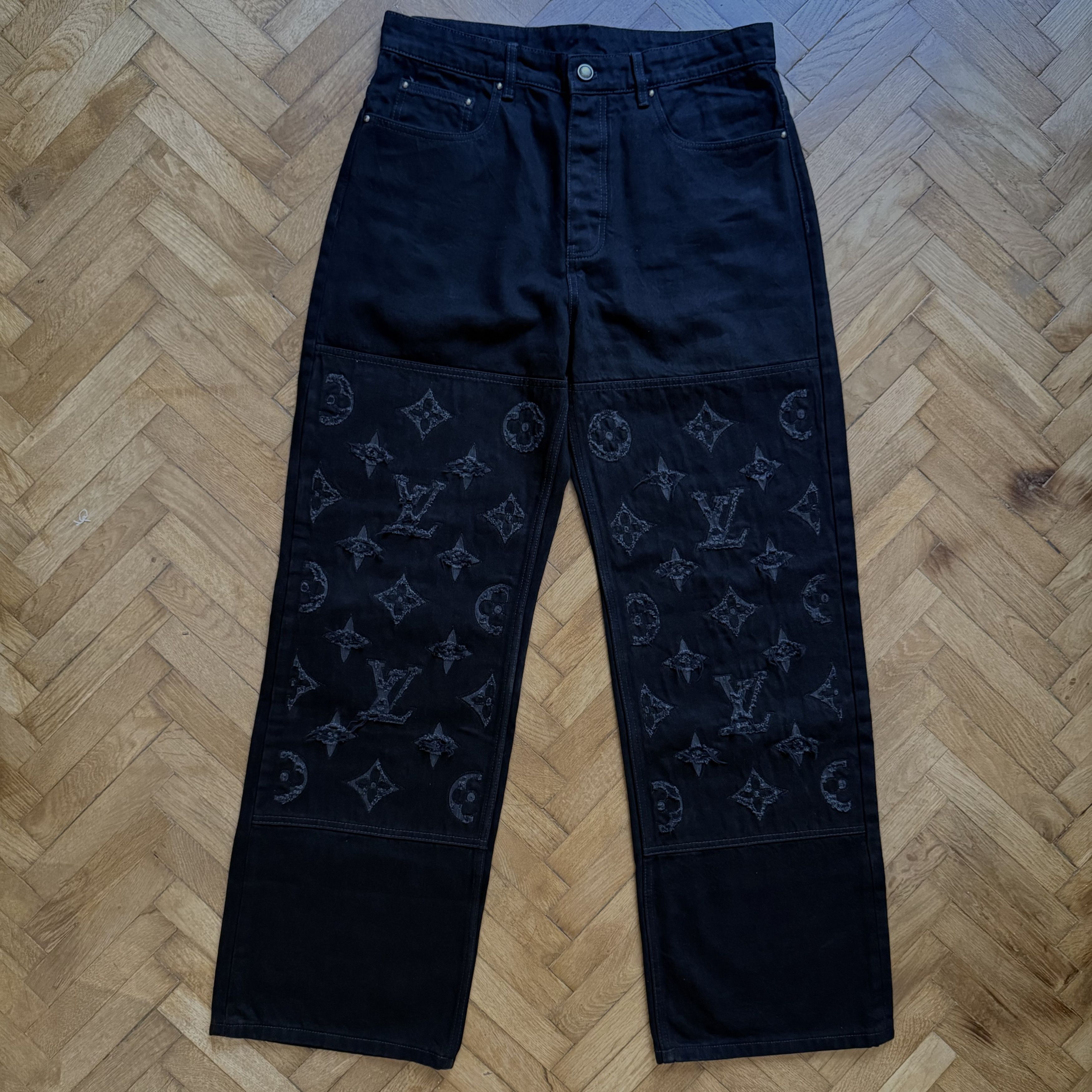 Louis Vuitton Louis Vuitton Destroy Monogram Black Jeans Size US 36 / EU 52 - 1 Thumbnail