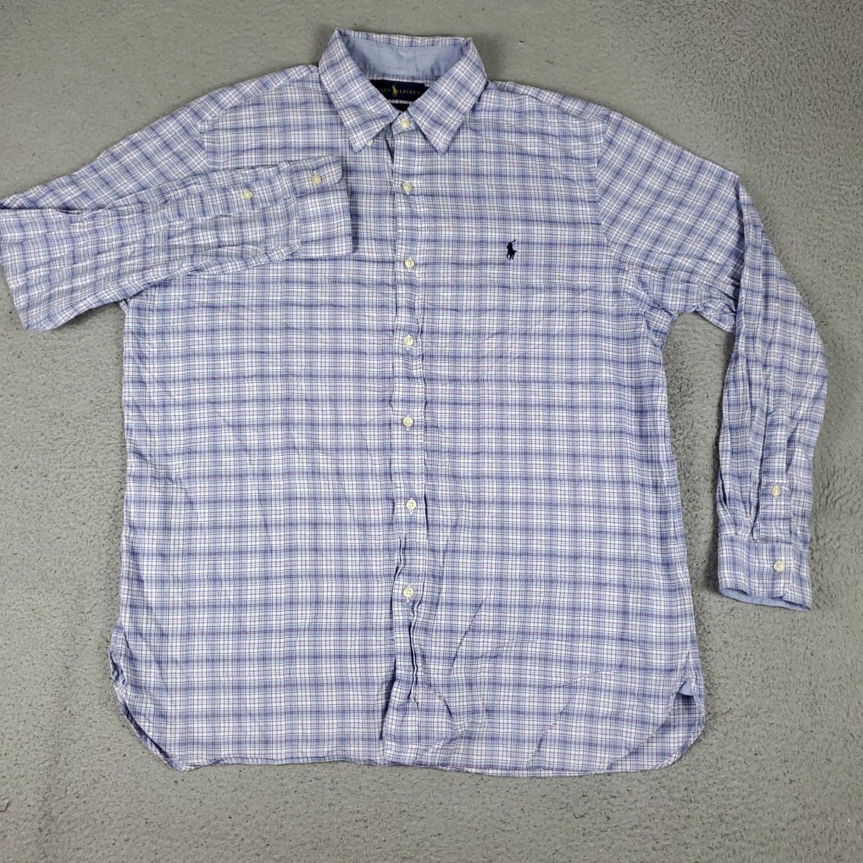 Ralph Lauren Ralph Lauren Shirt Mens XL Blue Plaid Pony Classic Fit Button Up Short Sleeve Size US XL / EU 56 / 4 - 3 Thumbnail